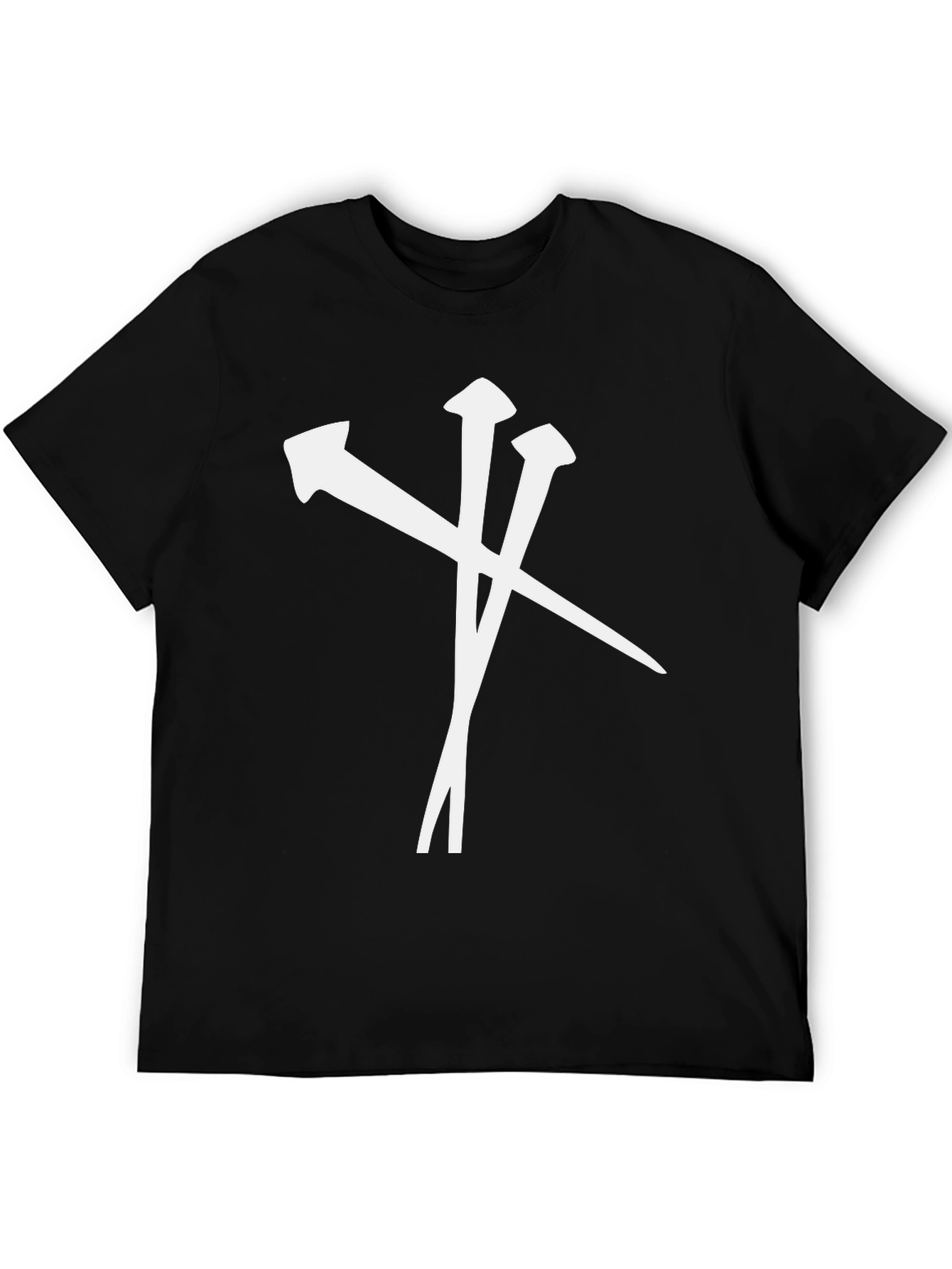 Nail Cross Graphic T-Shirt - Black