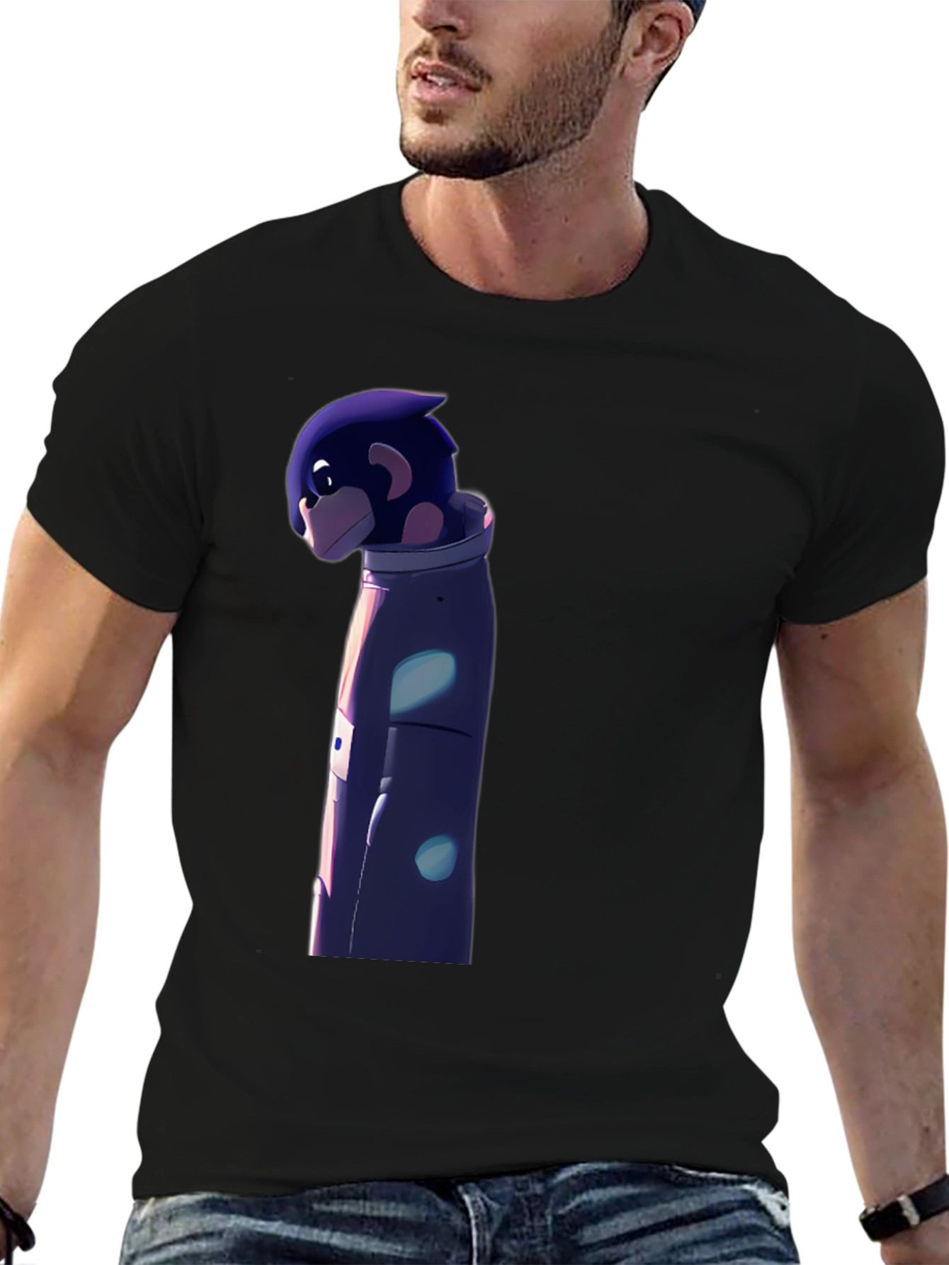Astronaut Character Graphic Black T-Shirt