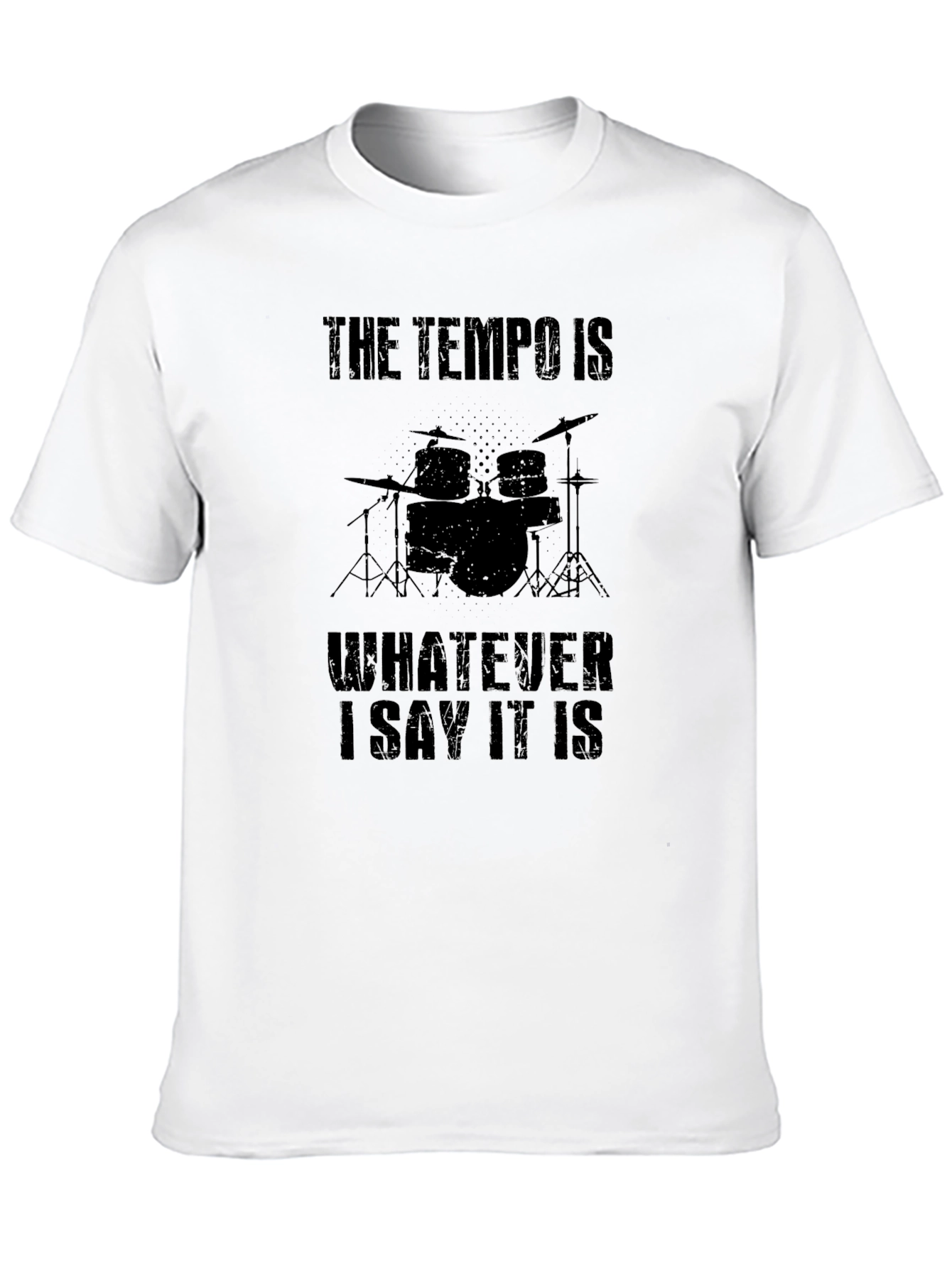 Tempo Drummer Black T-Shirt - Funny Musician Tee