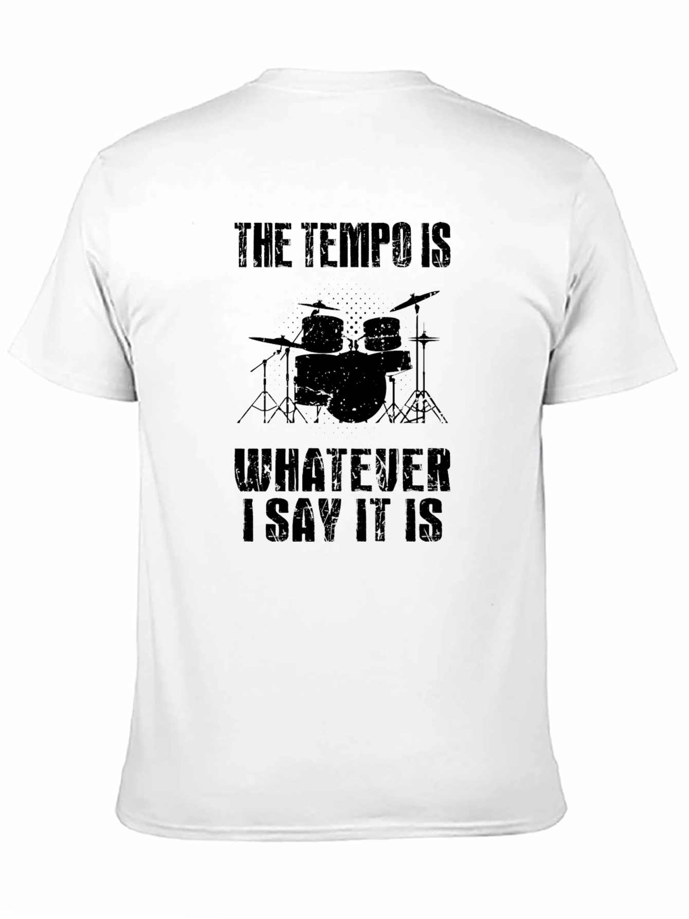 Tempo Drummer Black T-Shirt - Funny Musician Tee