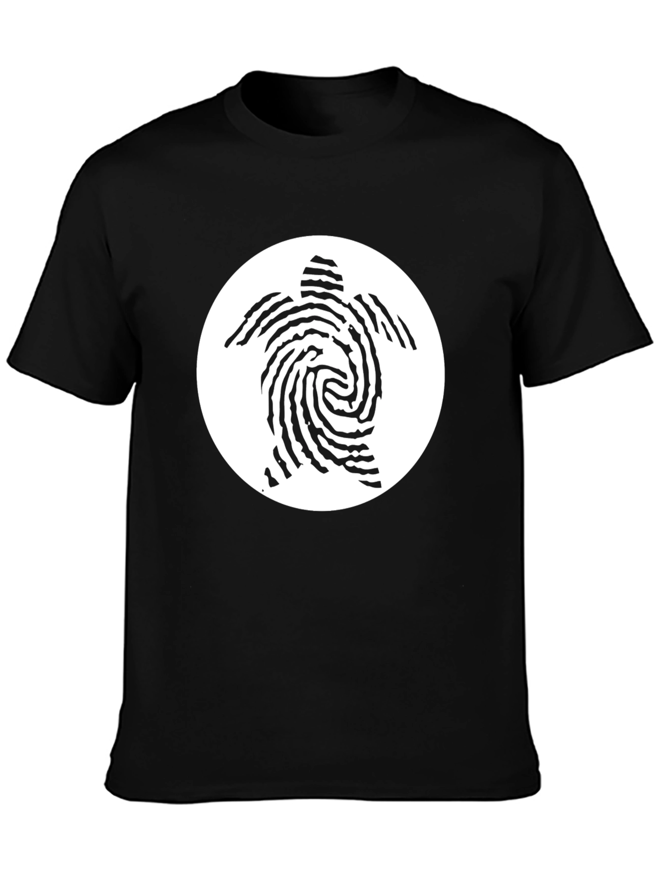 Turtle Fingerprint Graphic Tee - Black