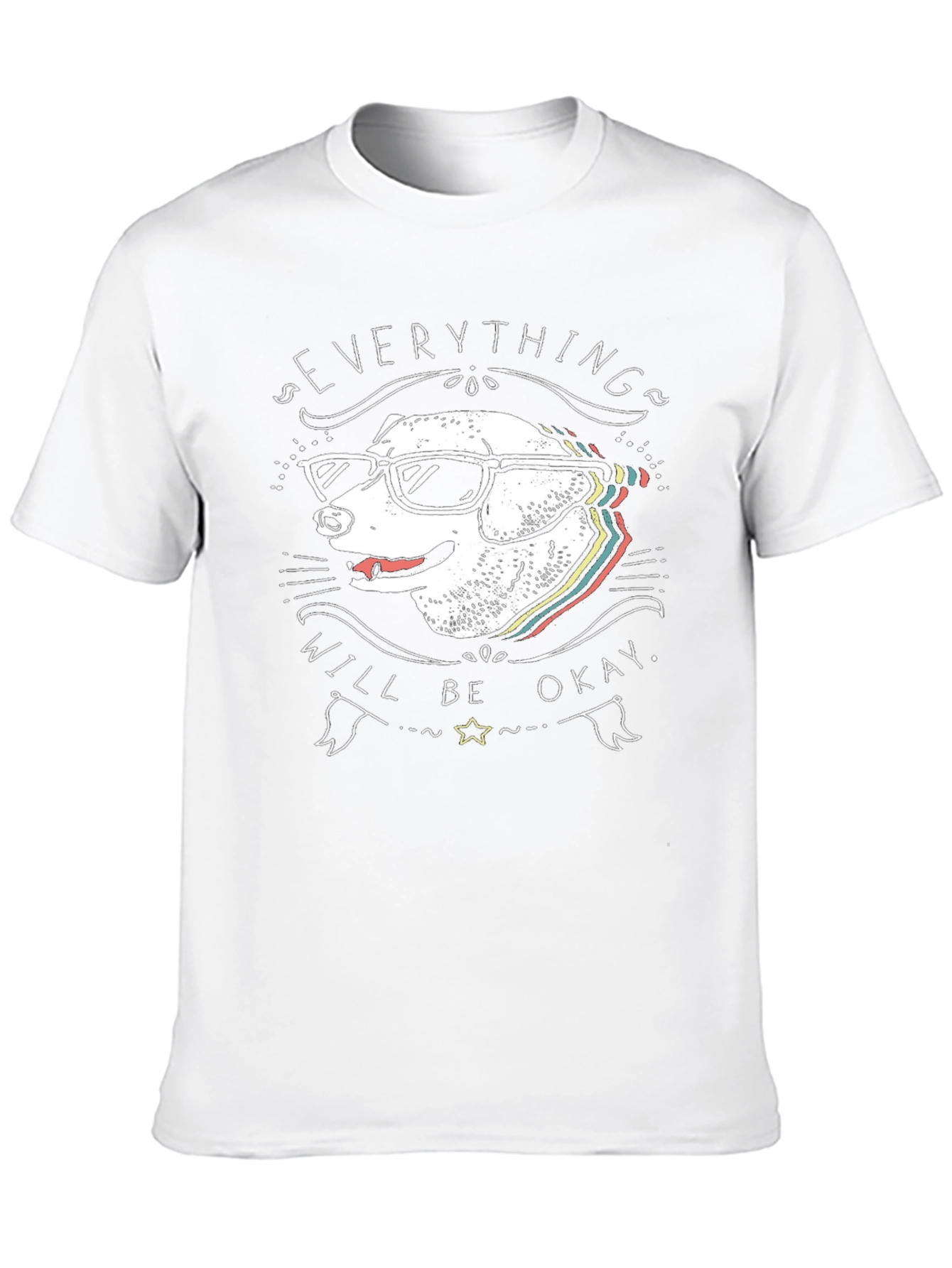 Dog with Glasses T-Shirt - Everything Will Be Okay
