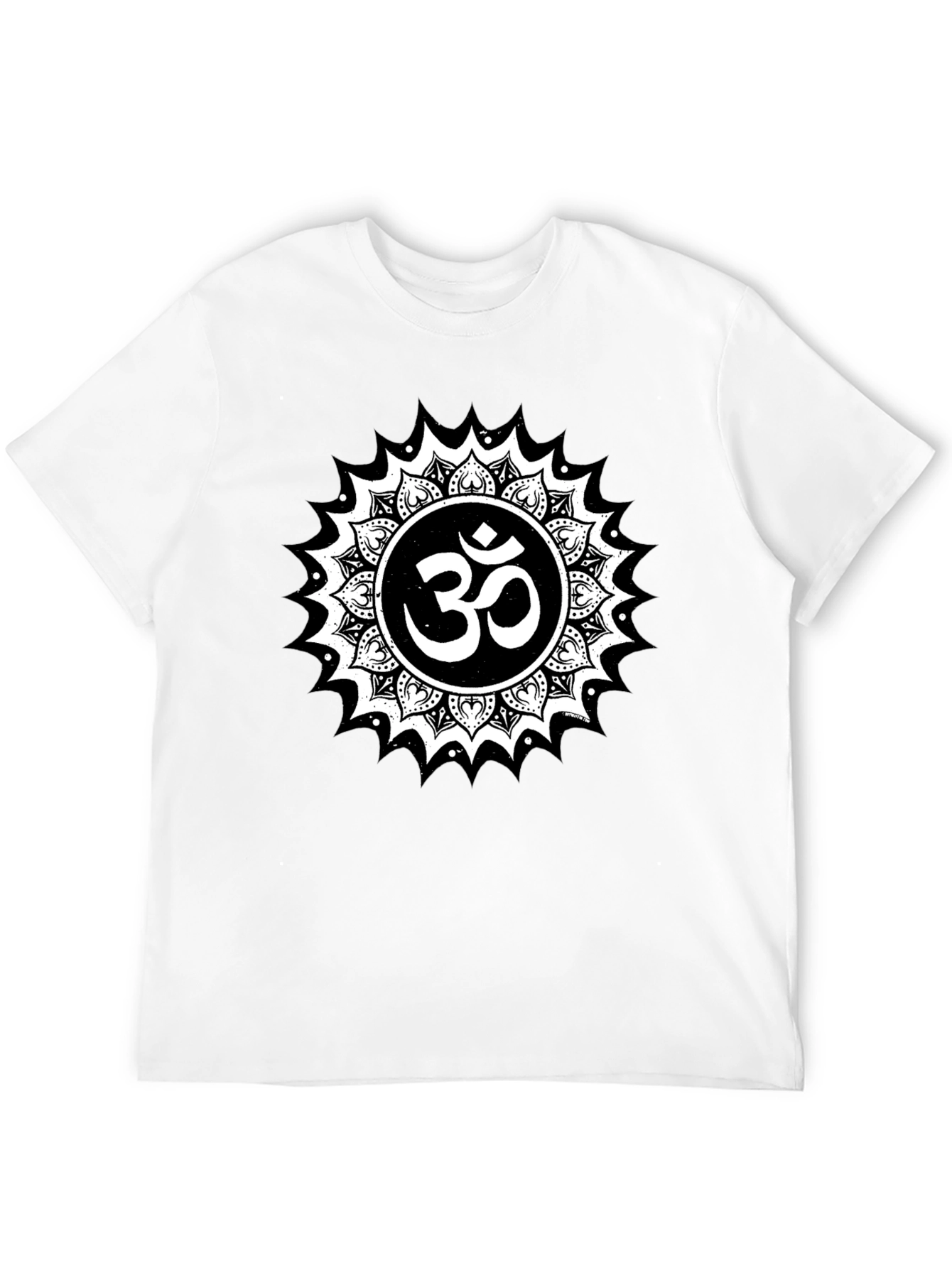 Om Mandala Graphic T-Shirt - Black Spiritual Design