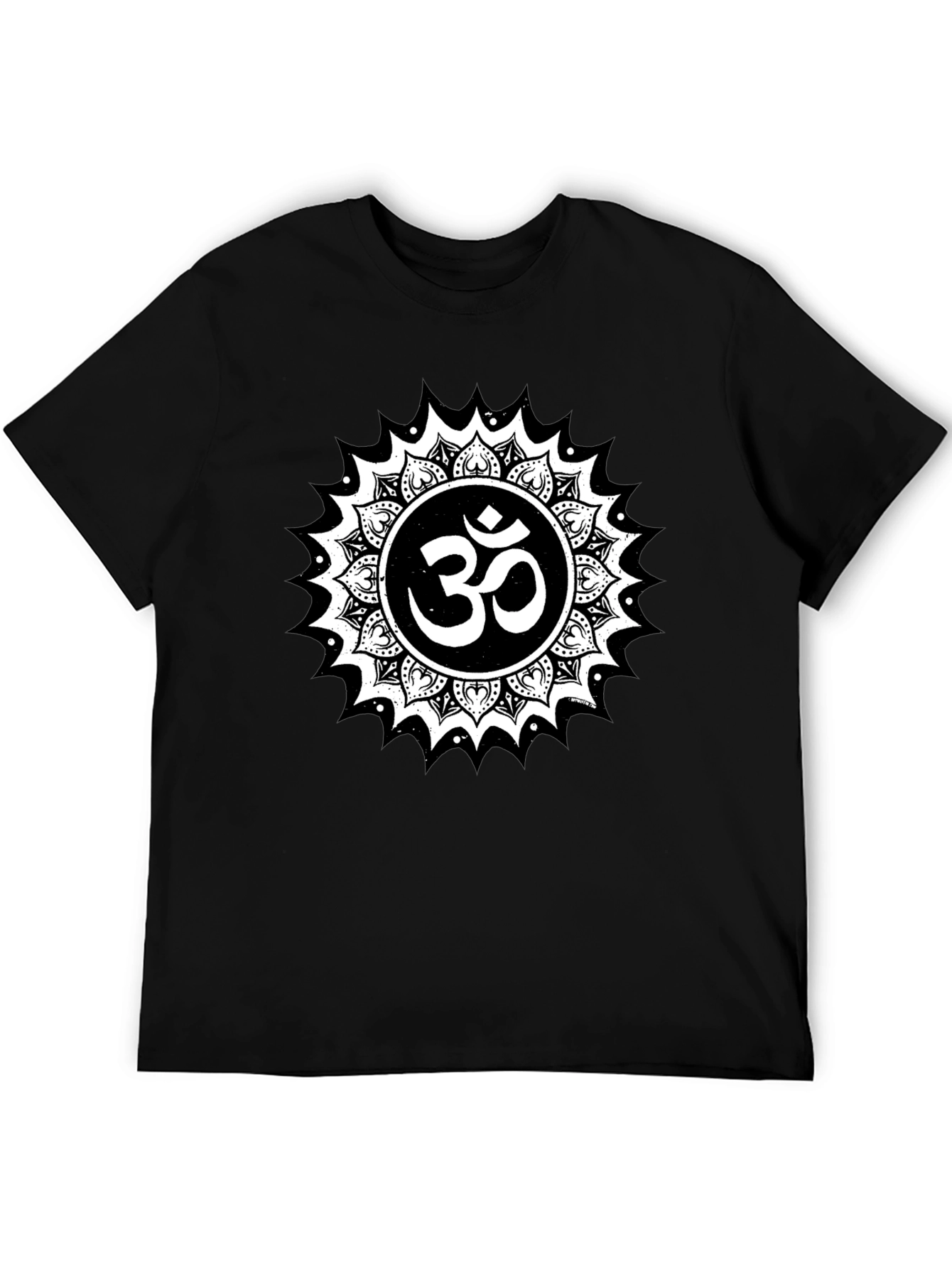 Om Mandala Graphic T-Shirt - Black Spiritual Design