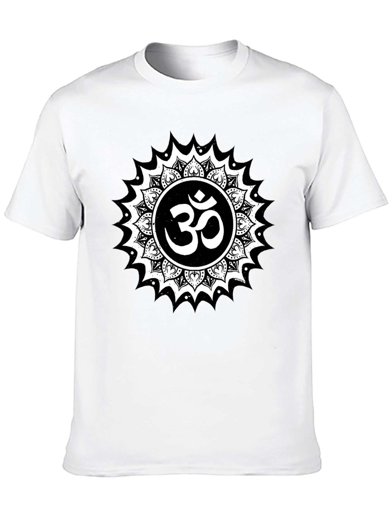 Om Mandala Graphic T-Shirt - Black Spiritual Design