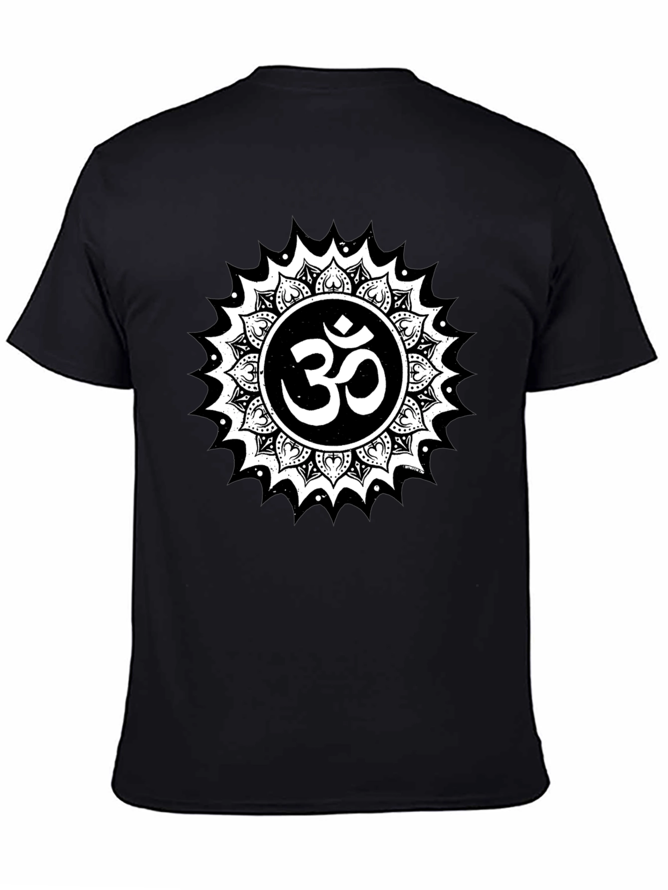 Om Mandala Graphic T-Shirt - Black Spiritual Design