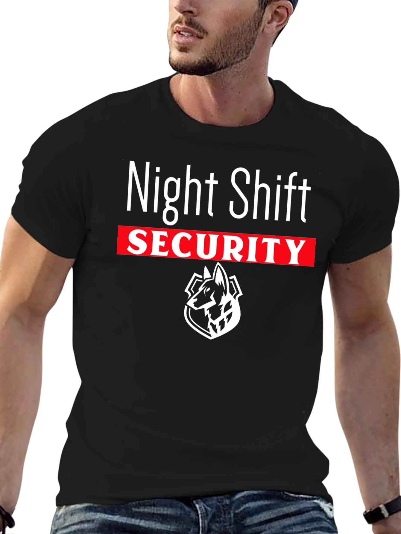 Night Shift Security T-Shirt - Guard Dog Design