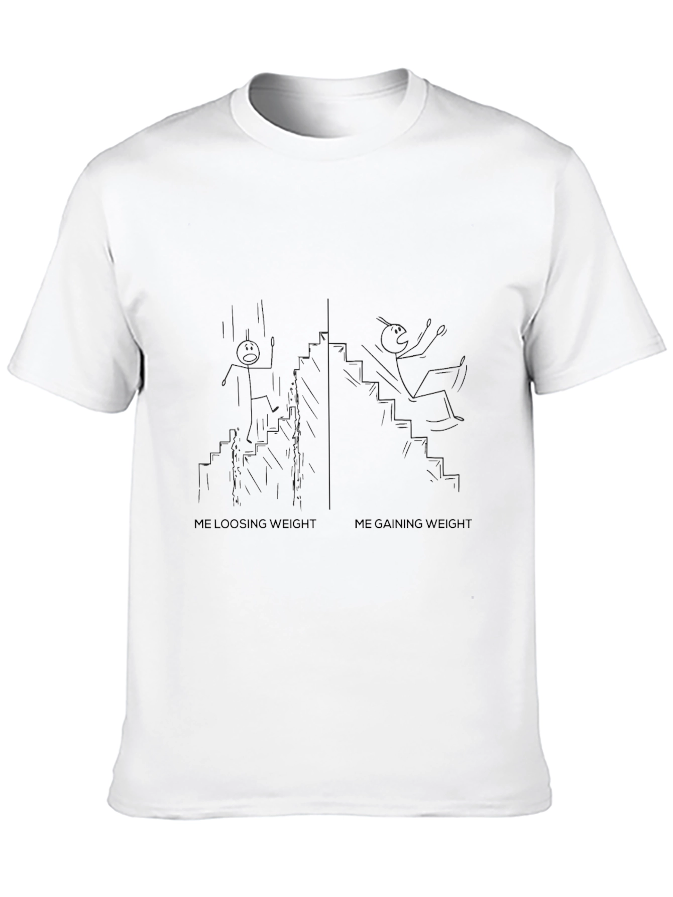 Funny Weight Loss/Gain Graphic Tee - Unisex Black T-Shirt