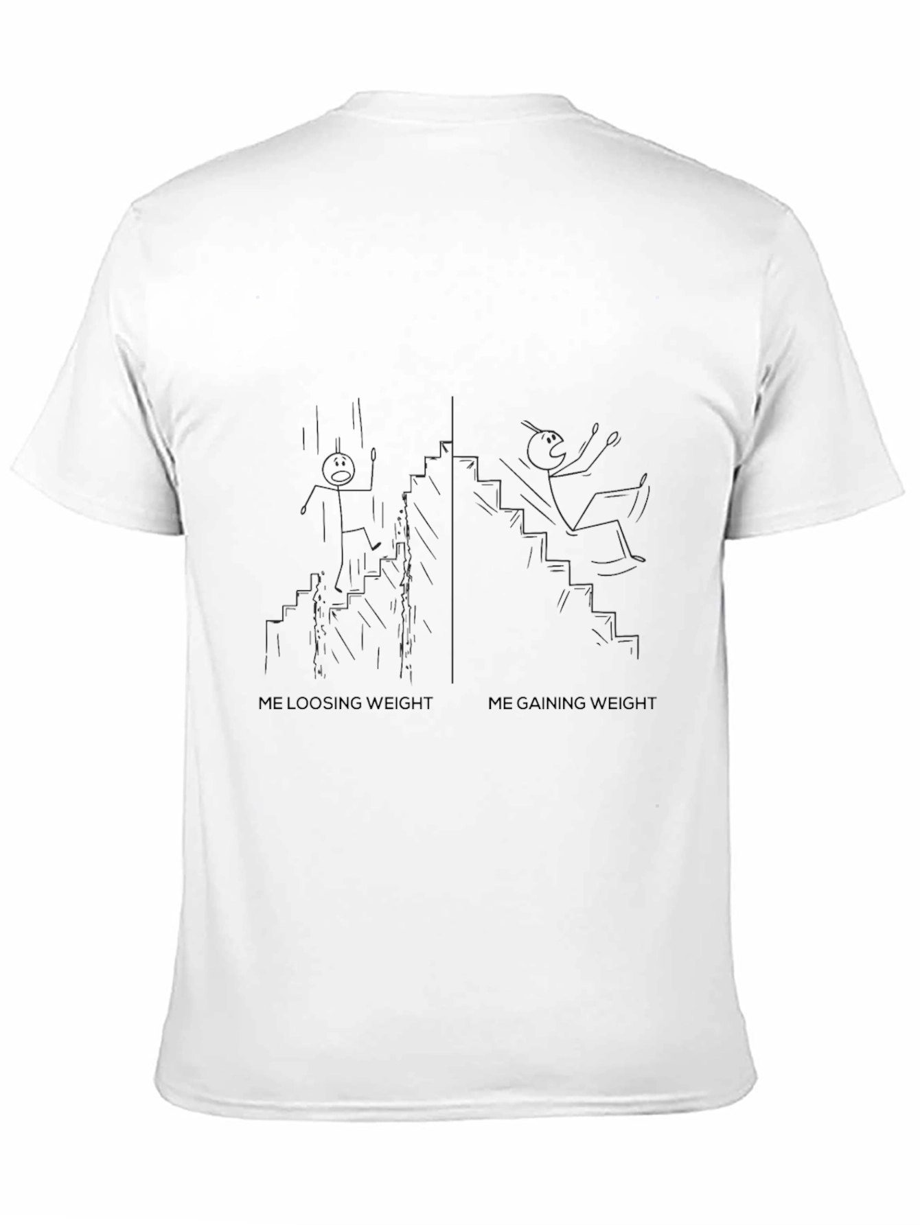 Funny Weight Loss/Gain Graphic Tee - Unisex Black T-Shirt
