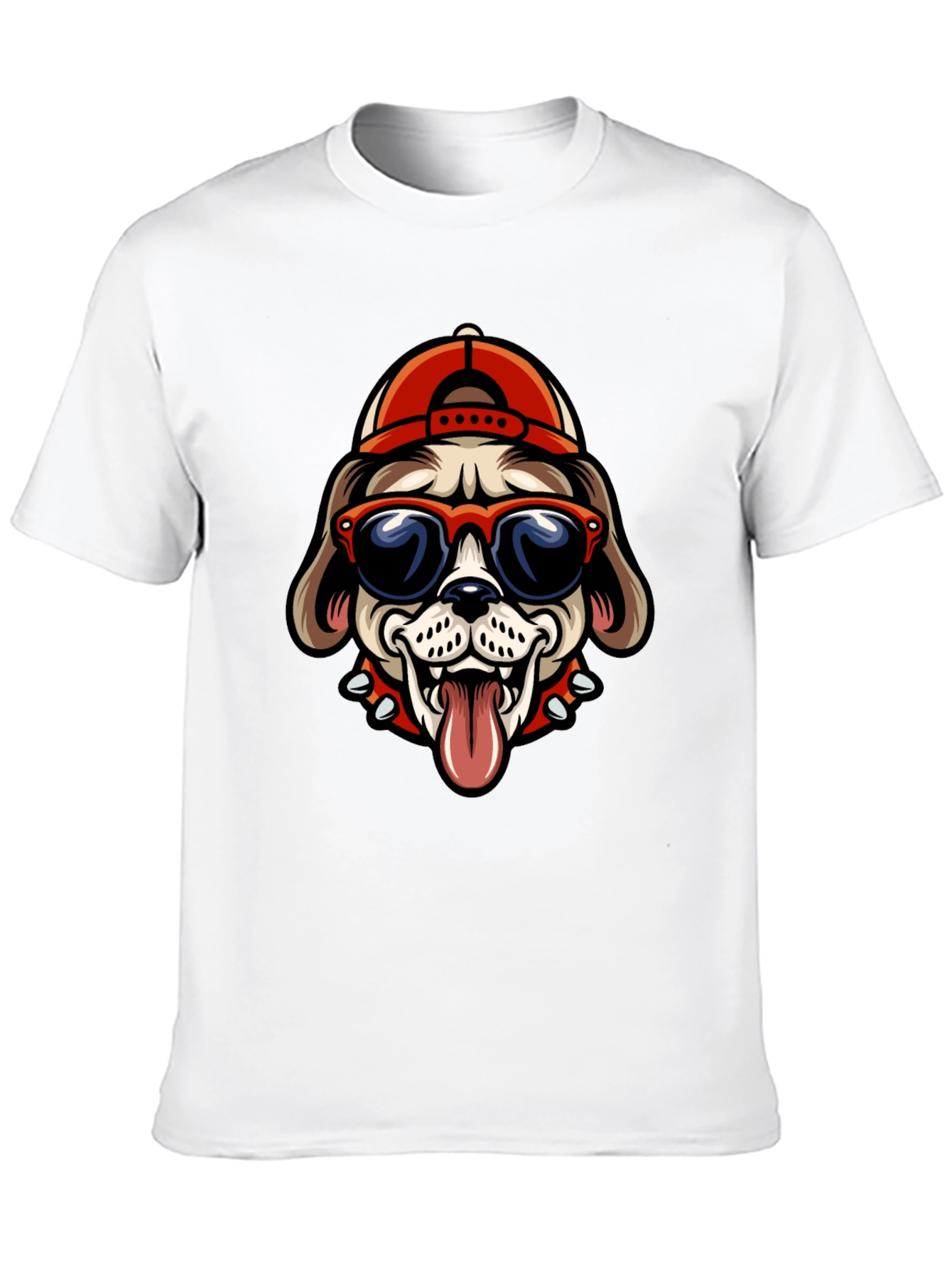 Cool Dog Tee: Cartoon Bulldog with Cap & Shades