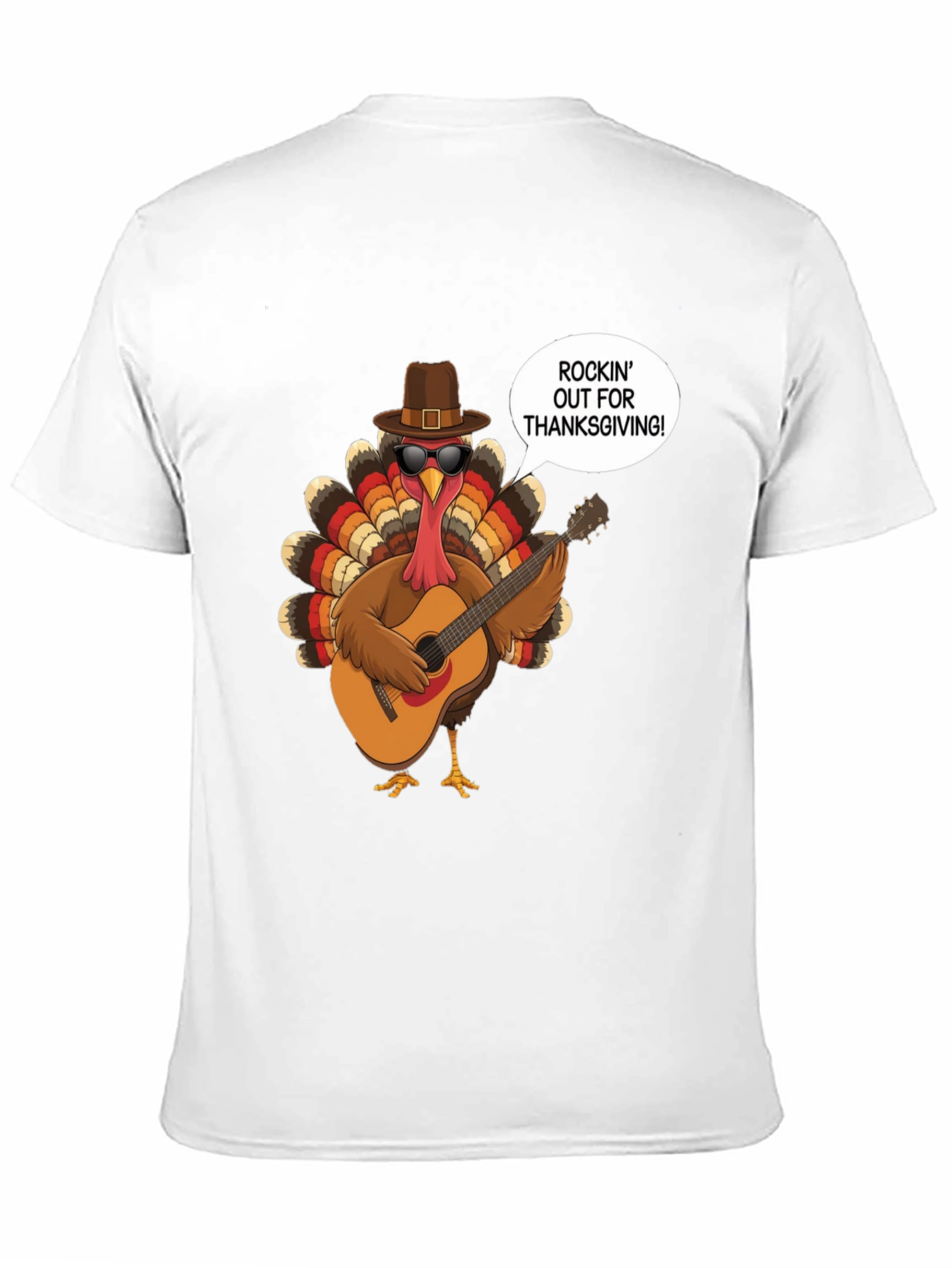 Rockin Turkey Thanksgiving Graphic Tee