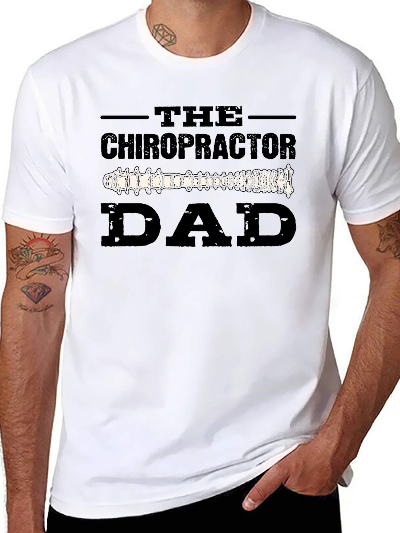 Chiropractor Dad T-Shirt - Spine Design