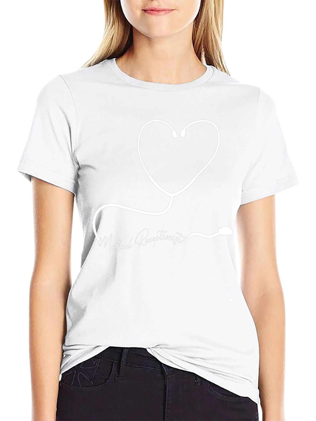 Medical Receptionist Heart Stethoscope T-Shirt