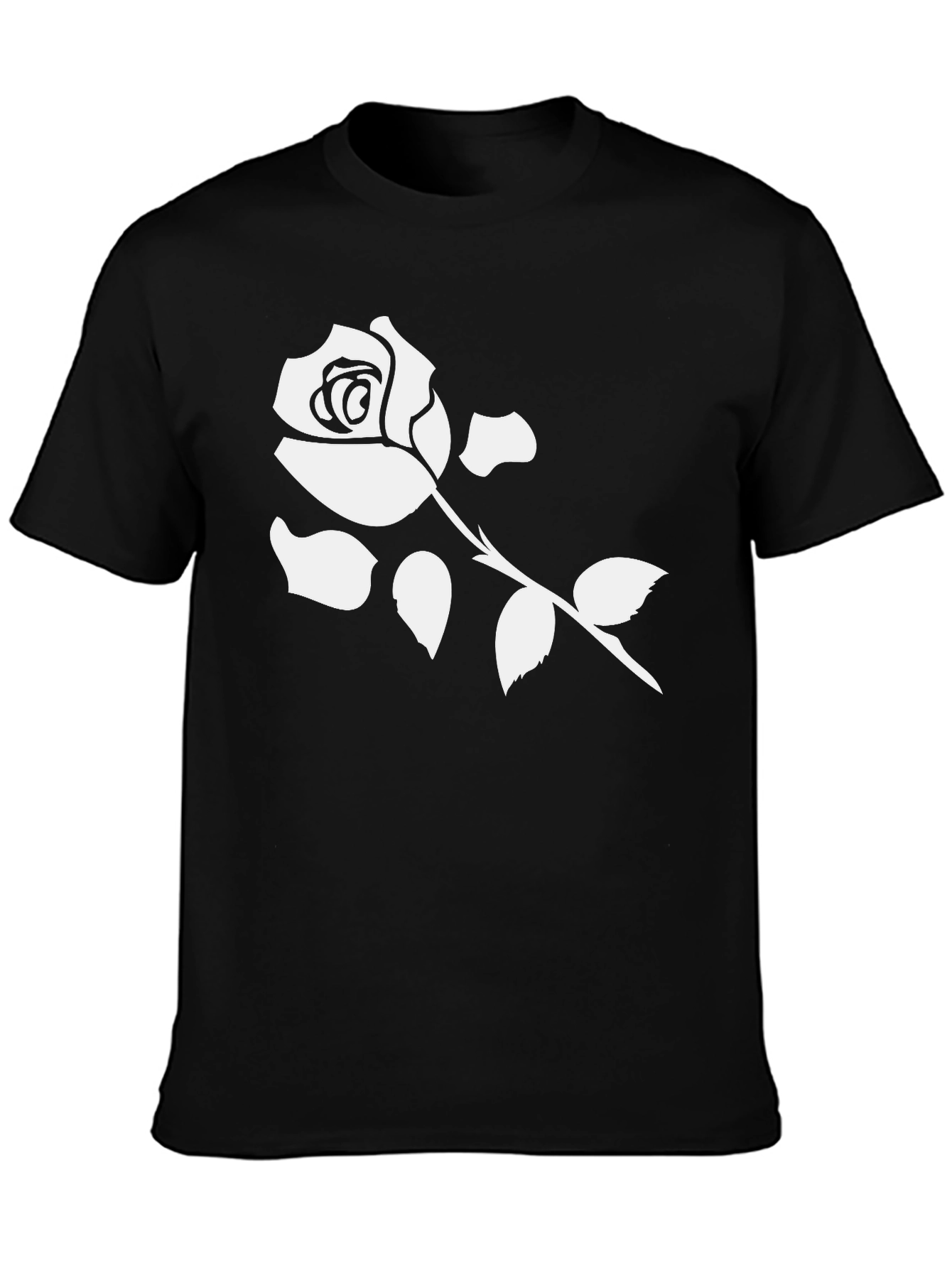 Rose Graphic T-Shirt - Modern Black Tee