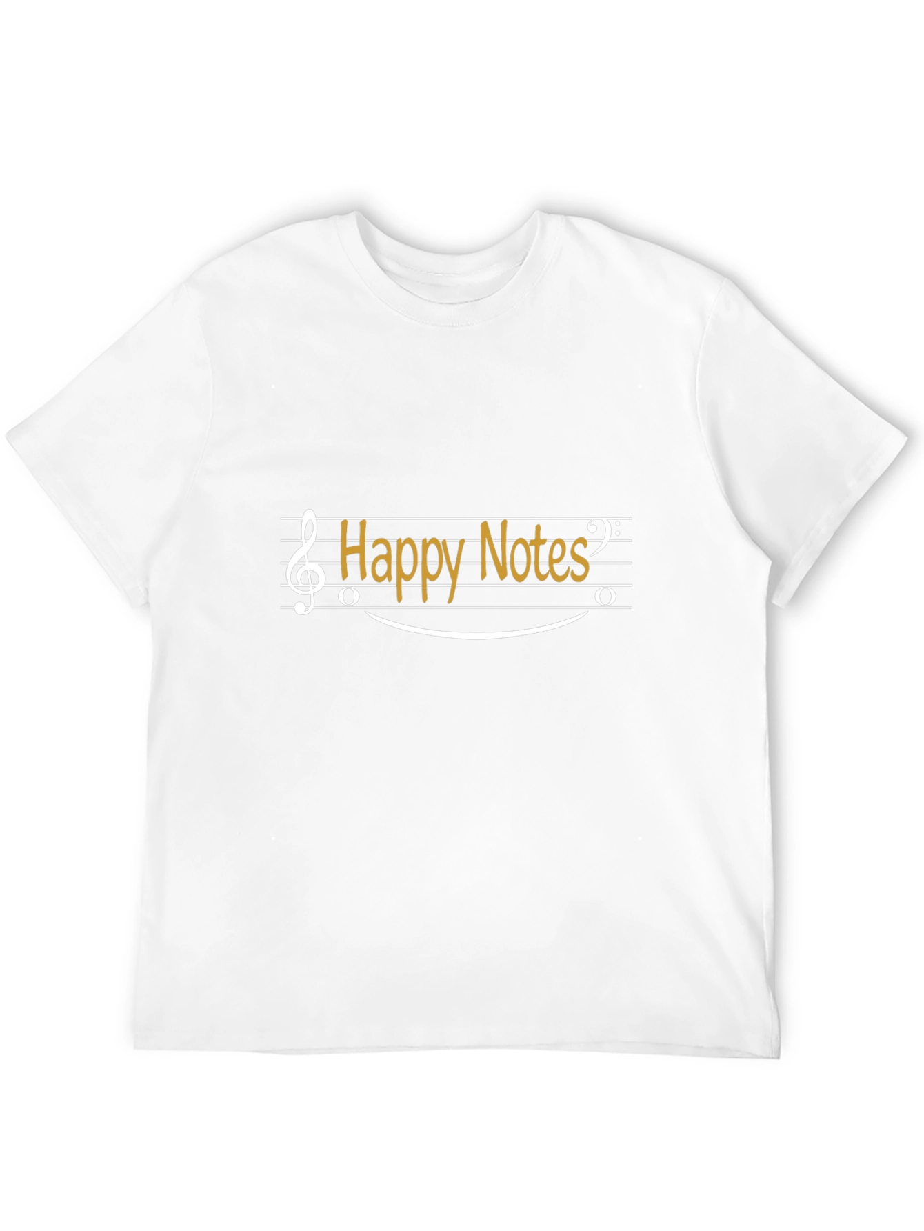 Happy Notes Graphic Tee - Black Cotton T-Shirt