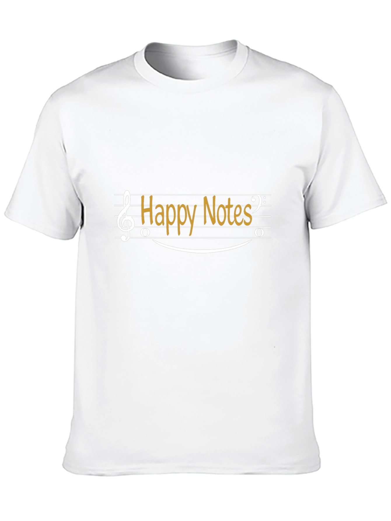 Happy Notes Graphic Tee - Black Cotton T-Shirt