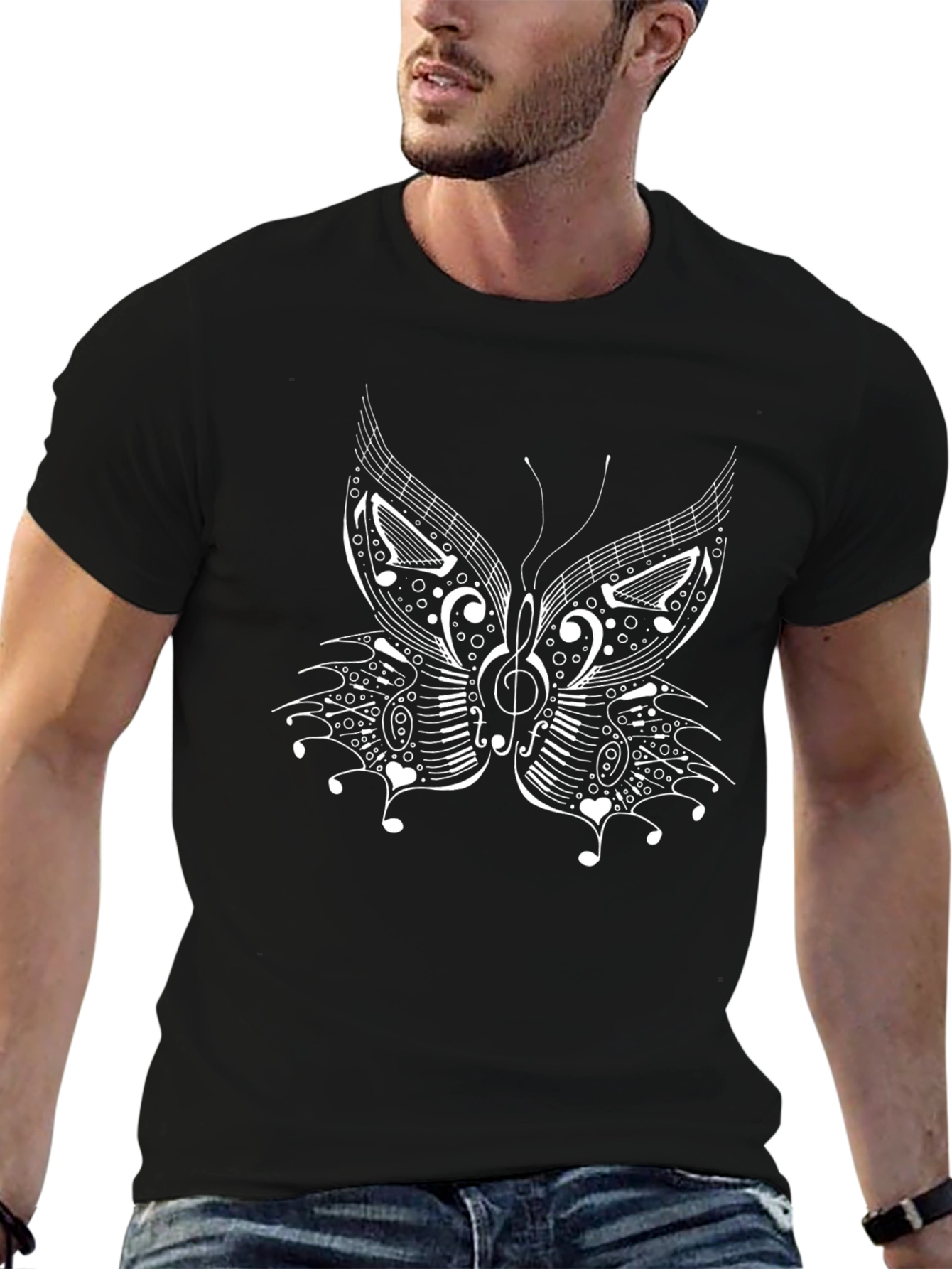 Music Butterfly Graphic T-Shirt