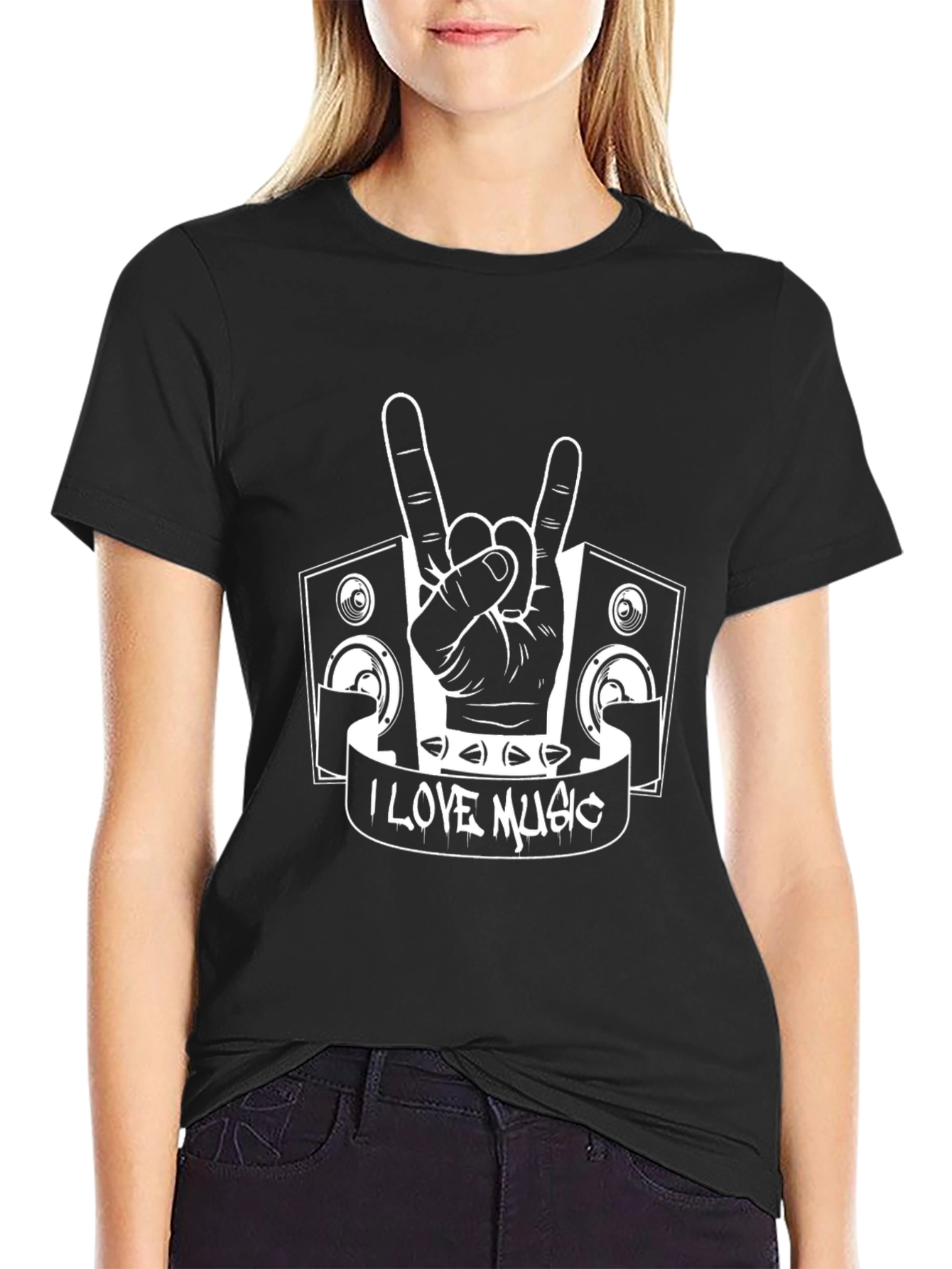 I Love Music Graphic T-Shirt - Rock On!