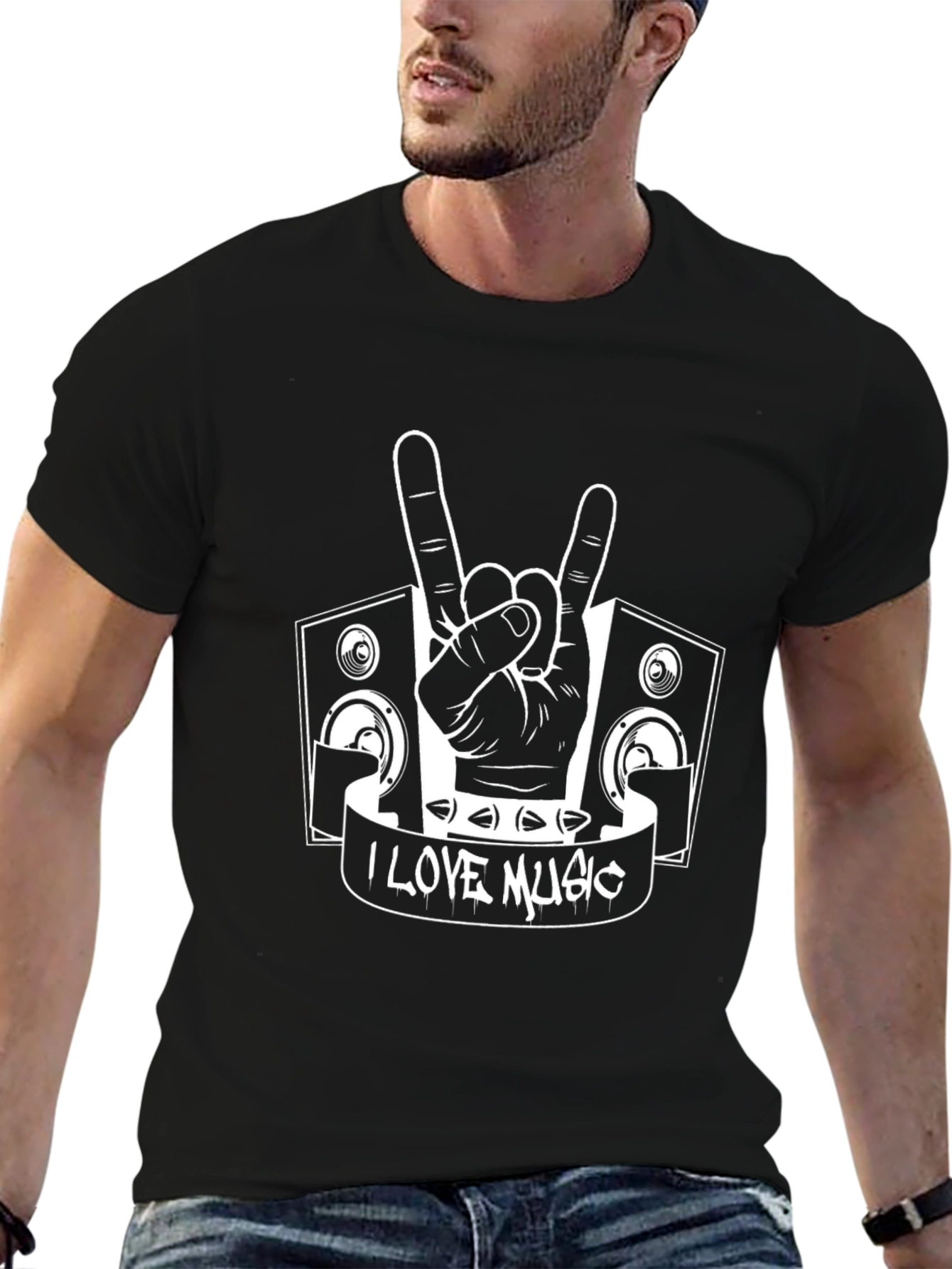 I Love Music Graphic T-Shirt - Rock On!