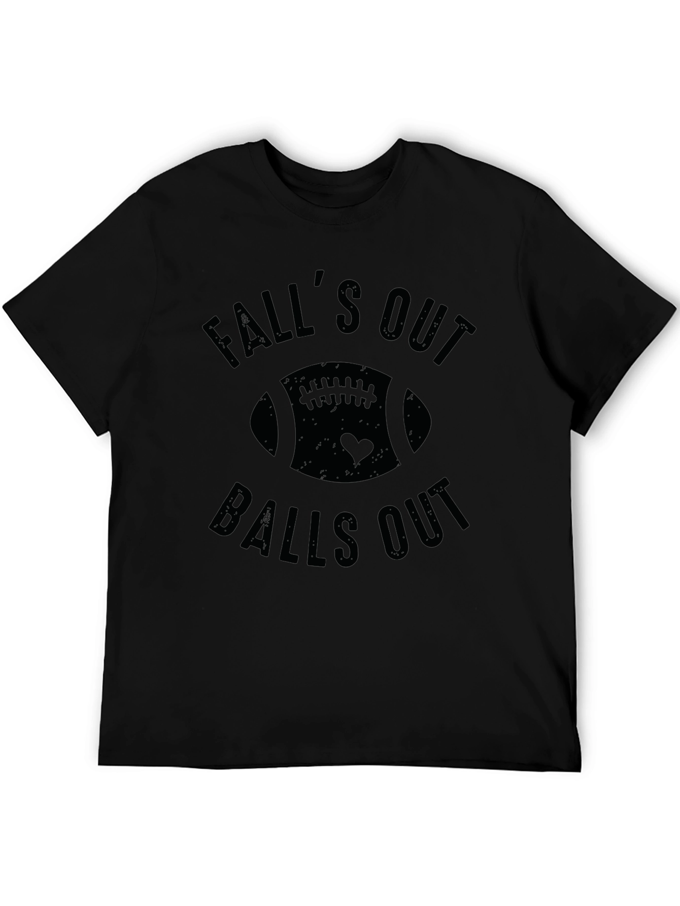Falls Out Balls Out Black Graphic T-Shirt