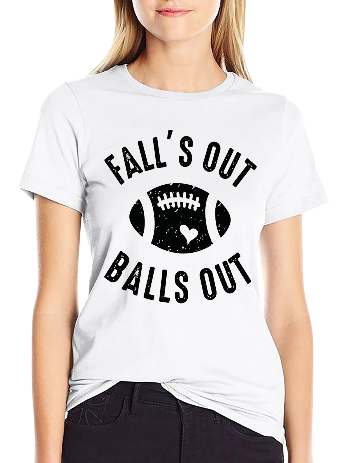 Falls Out Balls Out Black Graphic T-Shirt