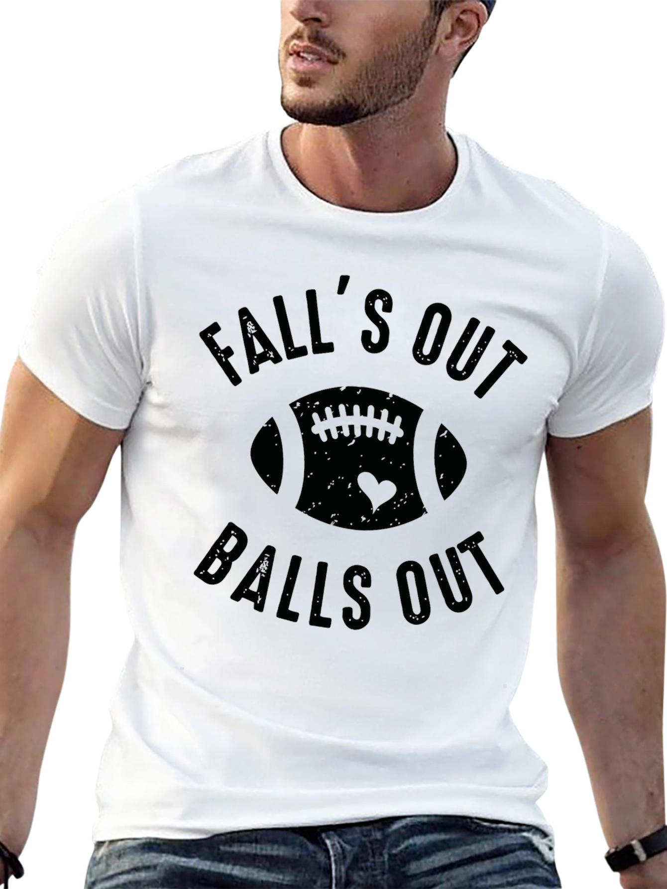Falls Out Balls Out Black Graphic T-Shirt