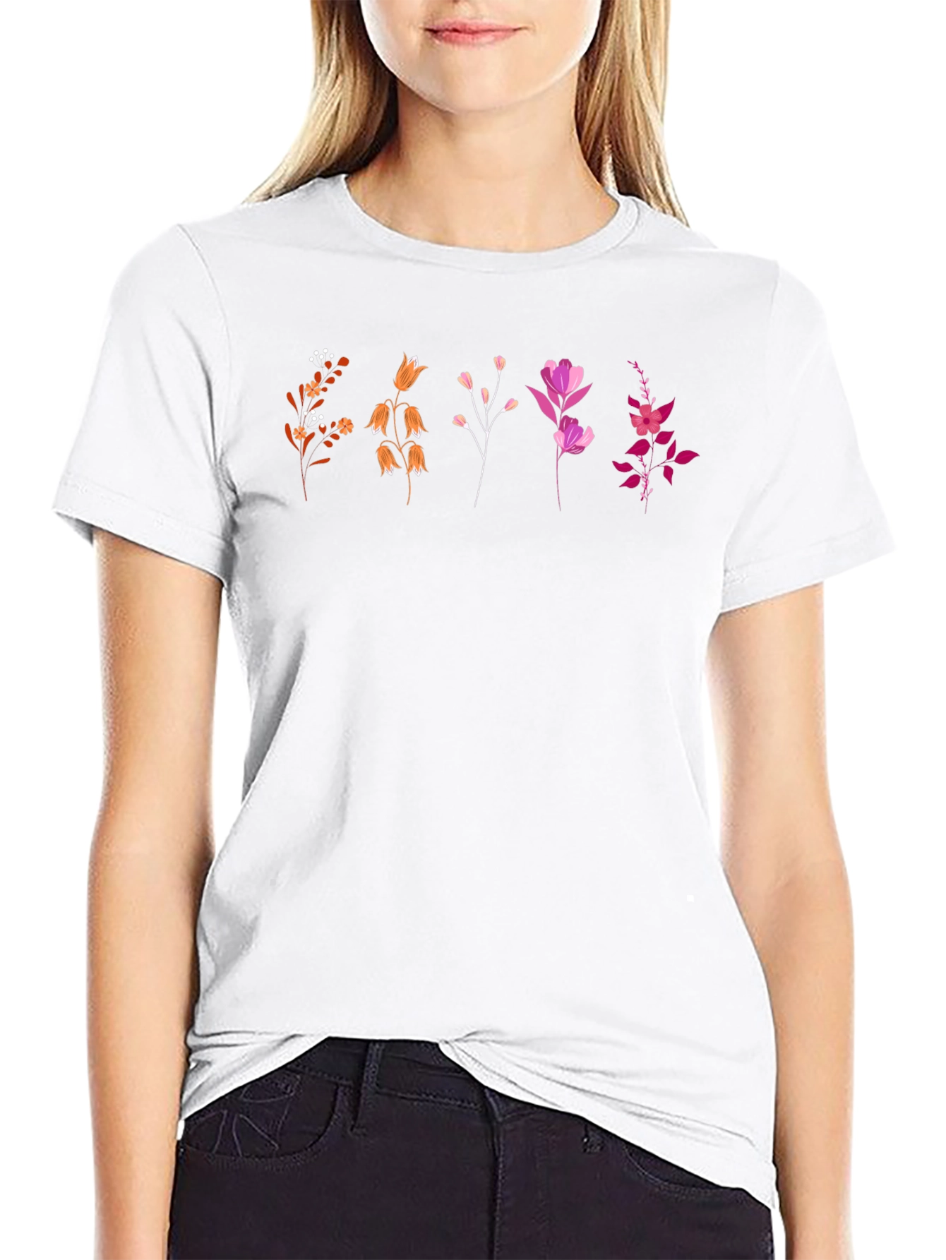 Floral Graphic Tee - Stylish Unisex Black T-Shirt