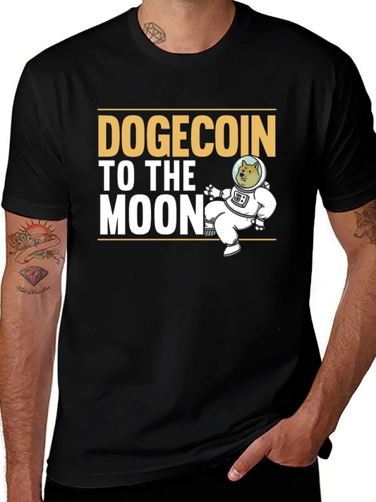 Dogecoin To The Moon Black T-Shirt