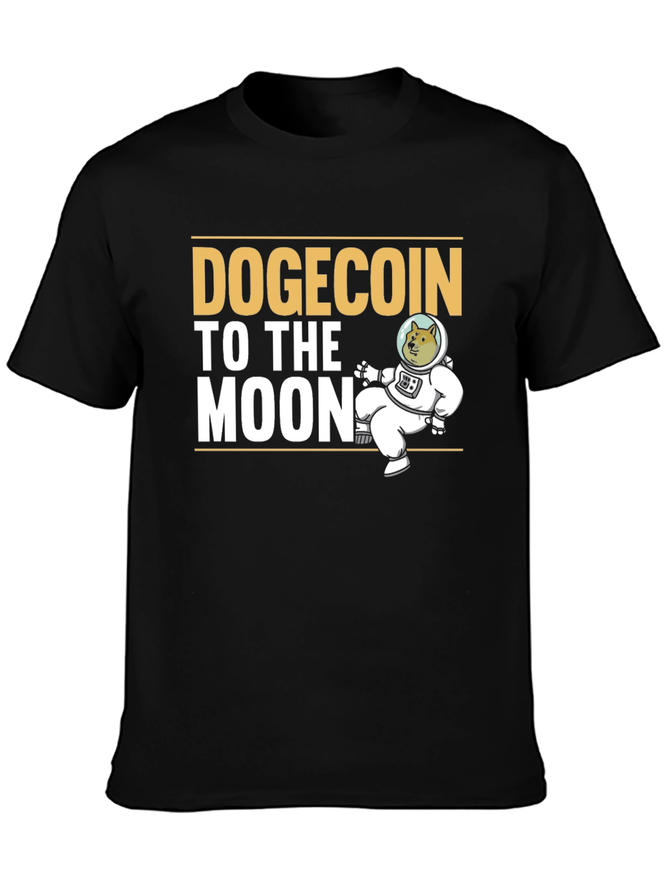 Dogecoin To The Moon Black T-Shirt