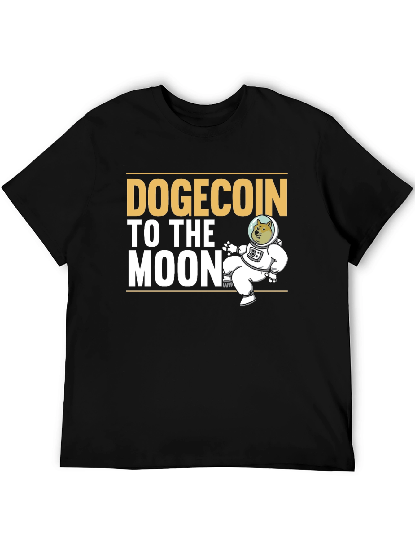 Dogecoin To The Moon Black T-Shirt