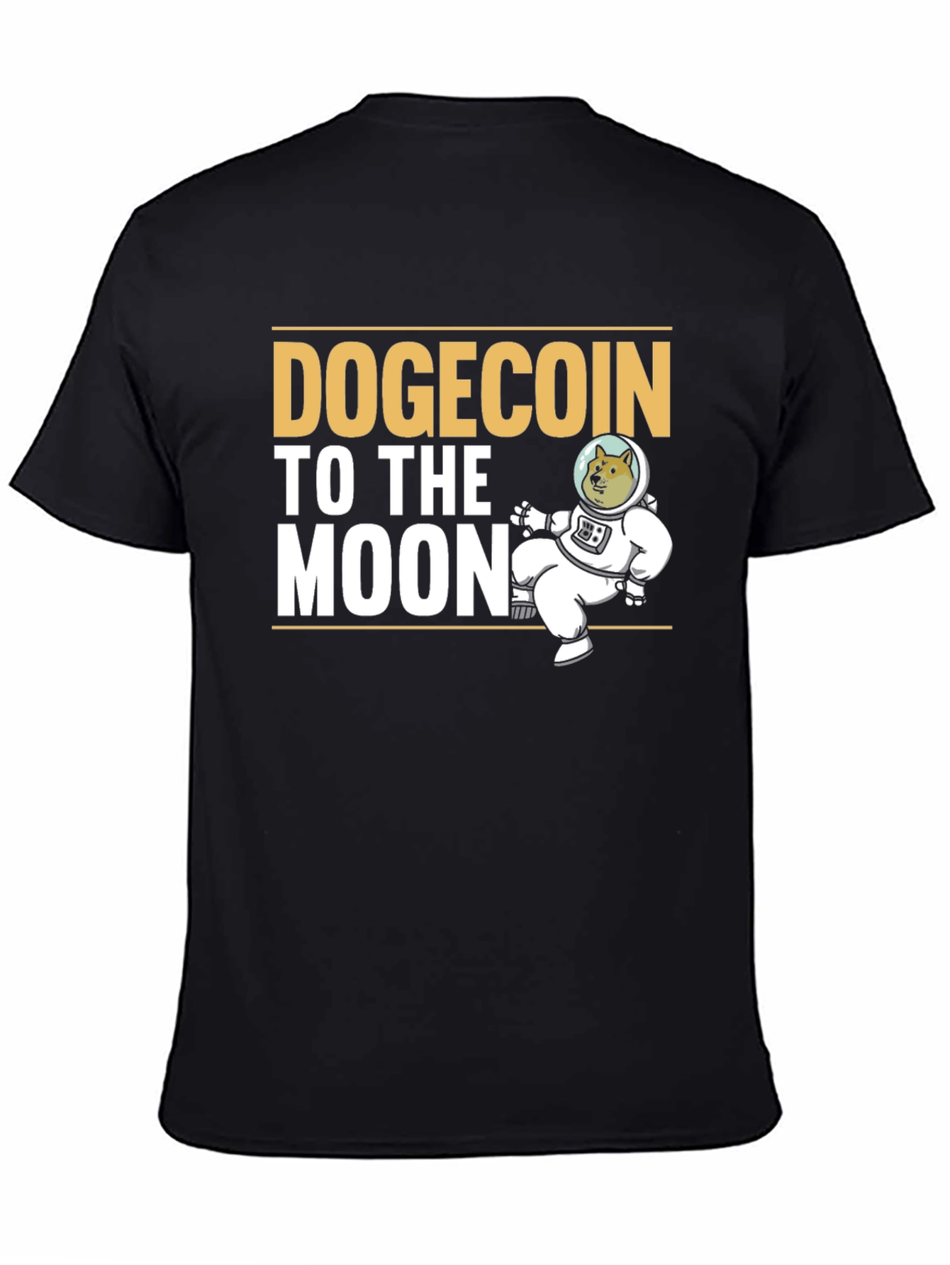 Dogecoin To The Moon Black T-Shirt