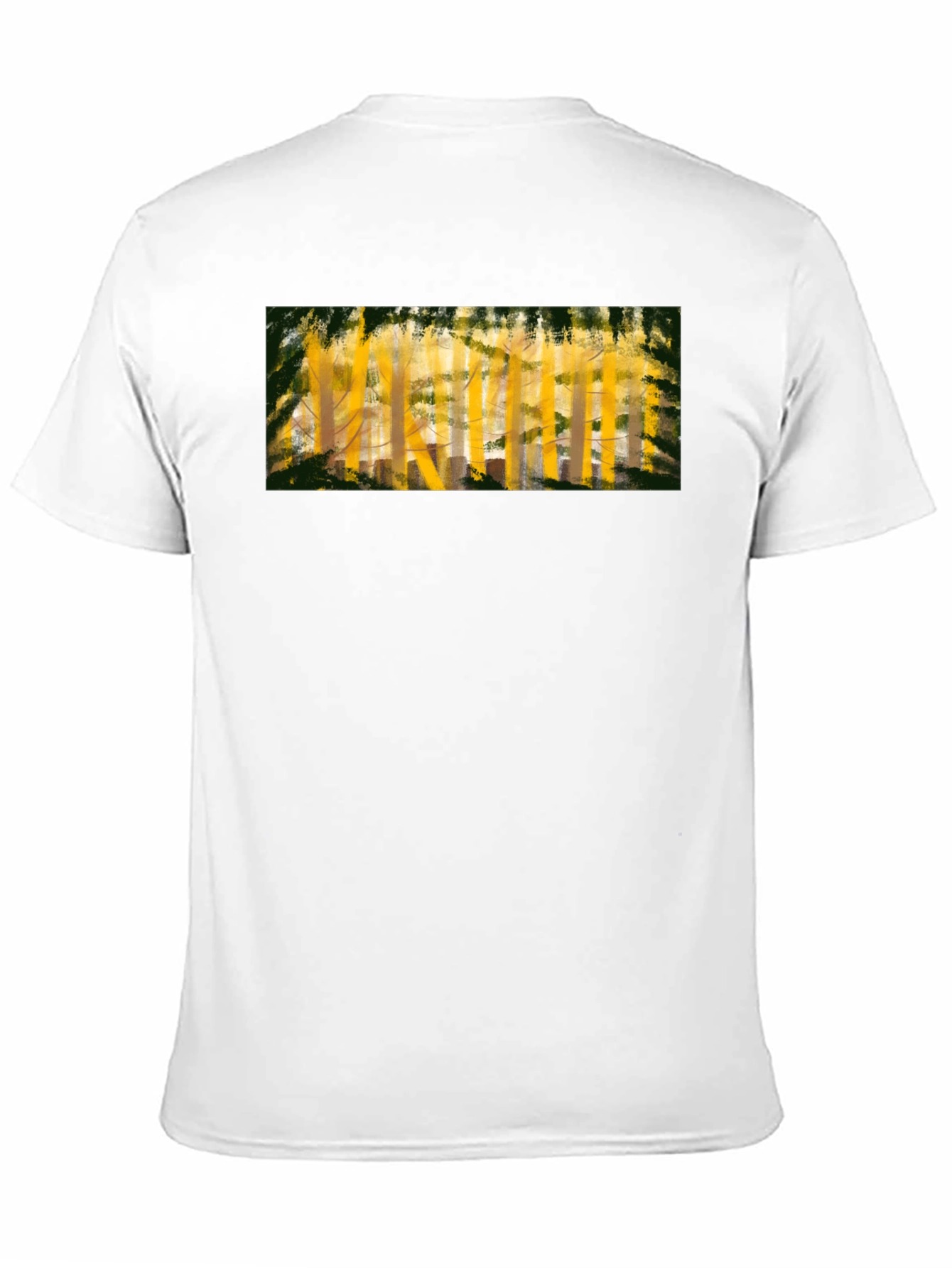 Abstract Forest Print Black T-Shirt