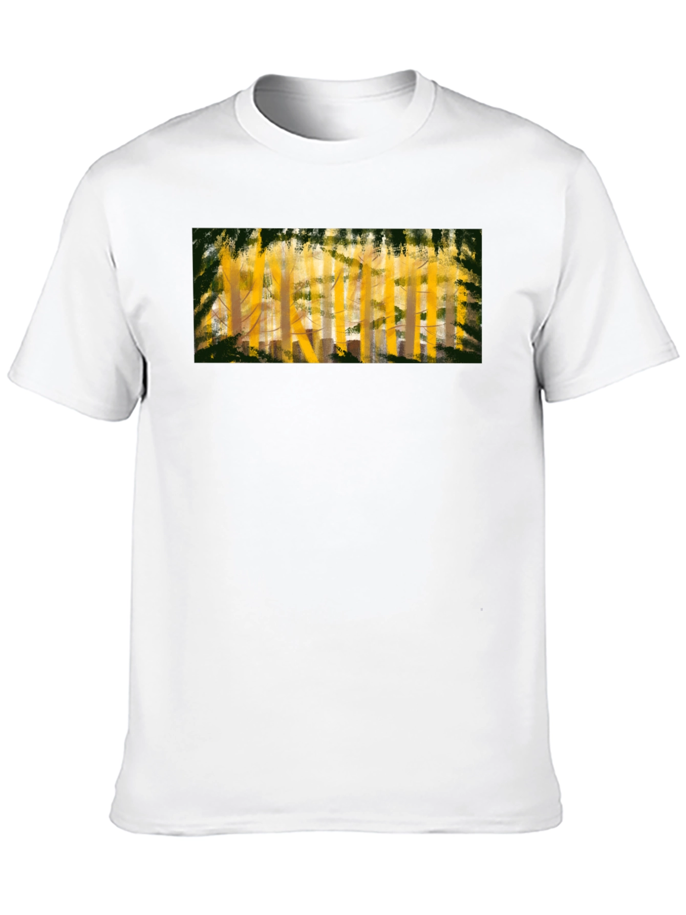 Abstract Forest Print Black T-Shirt