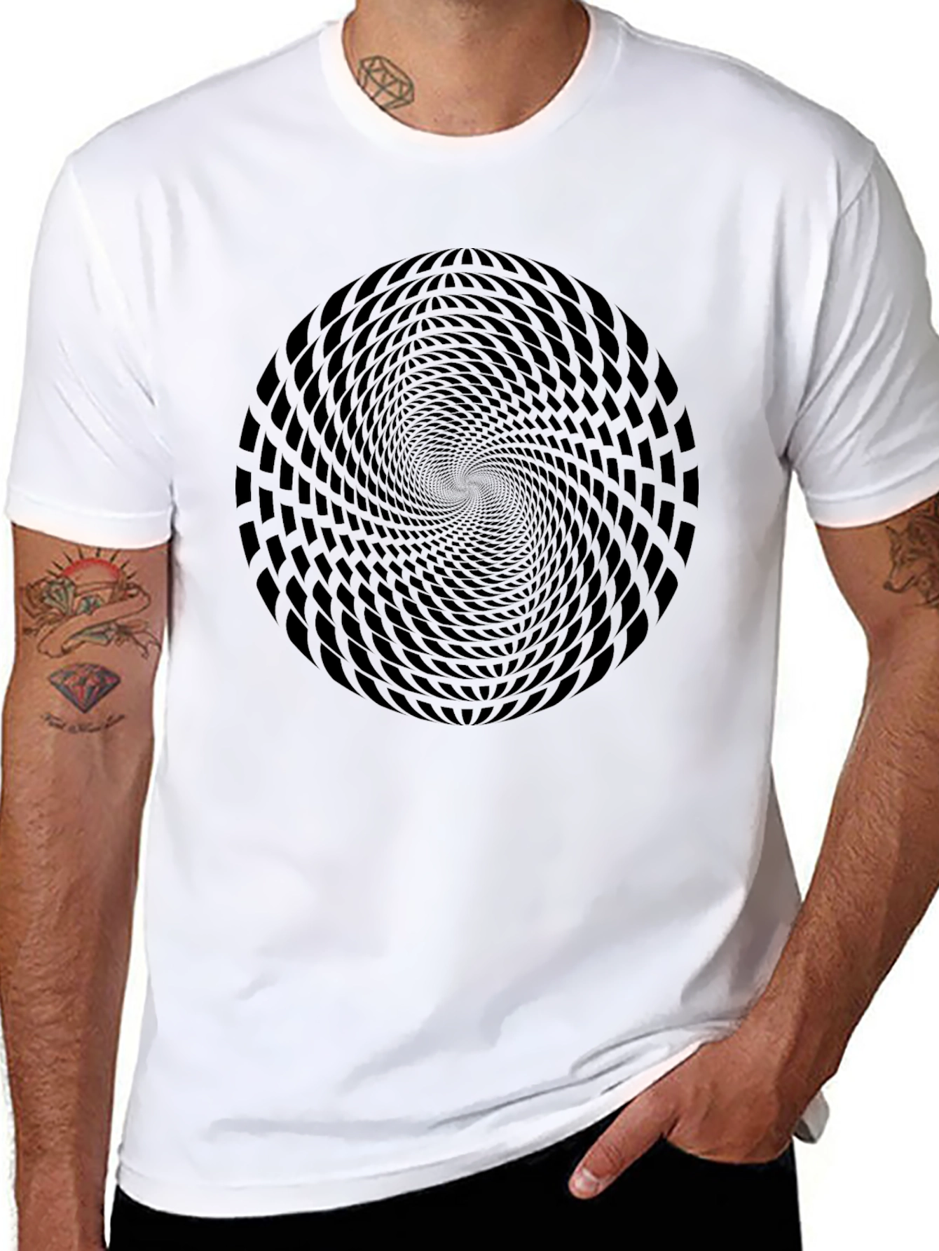 Optical Illusion Black T-Shirt