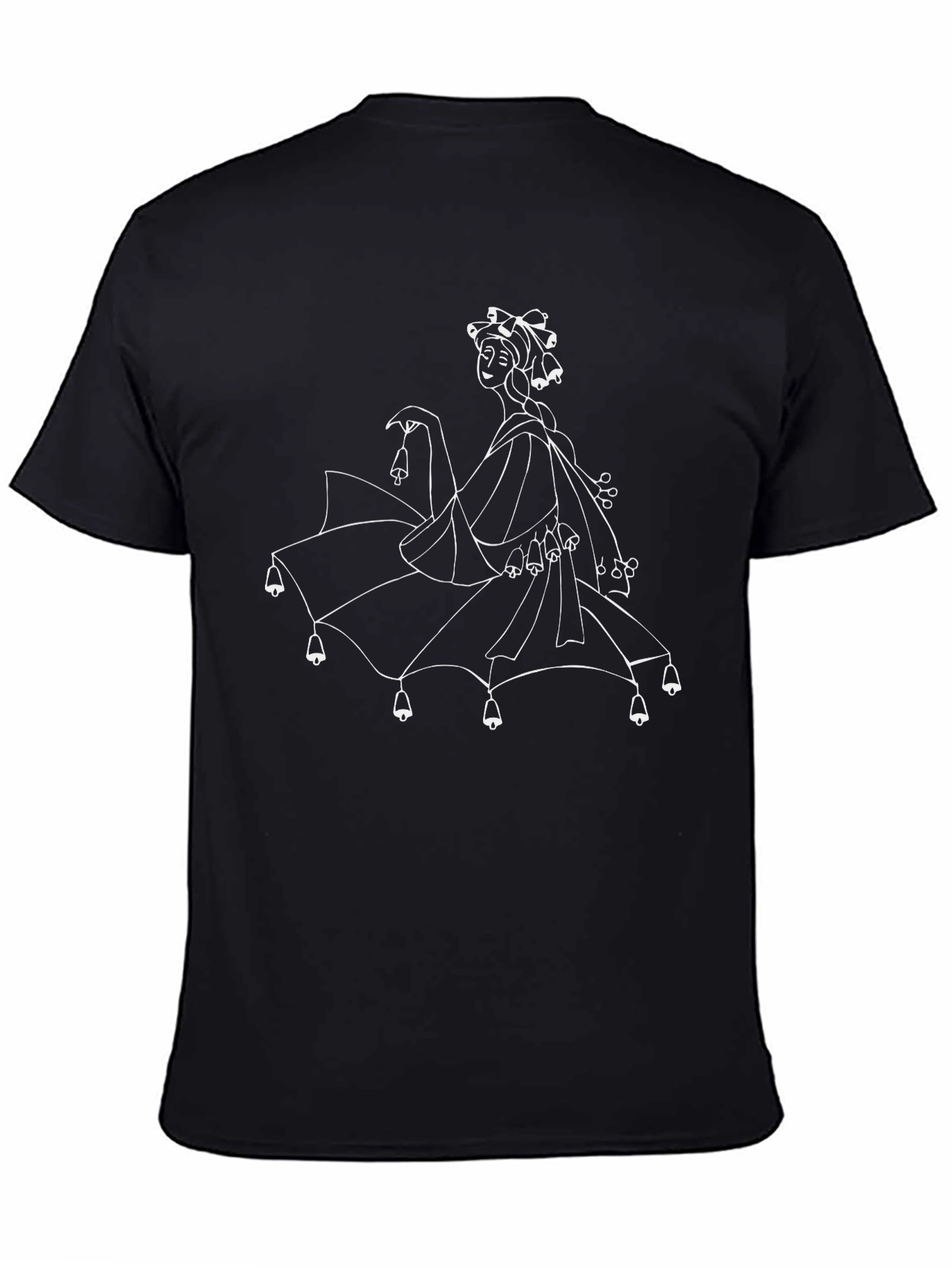 Geisha Bell Graphic Black T-Shirt