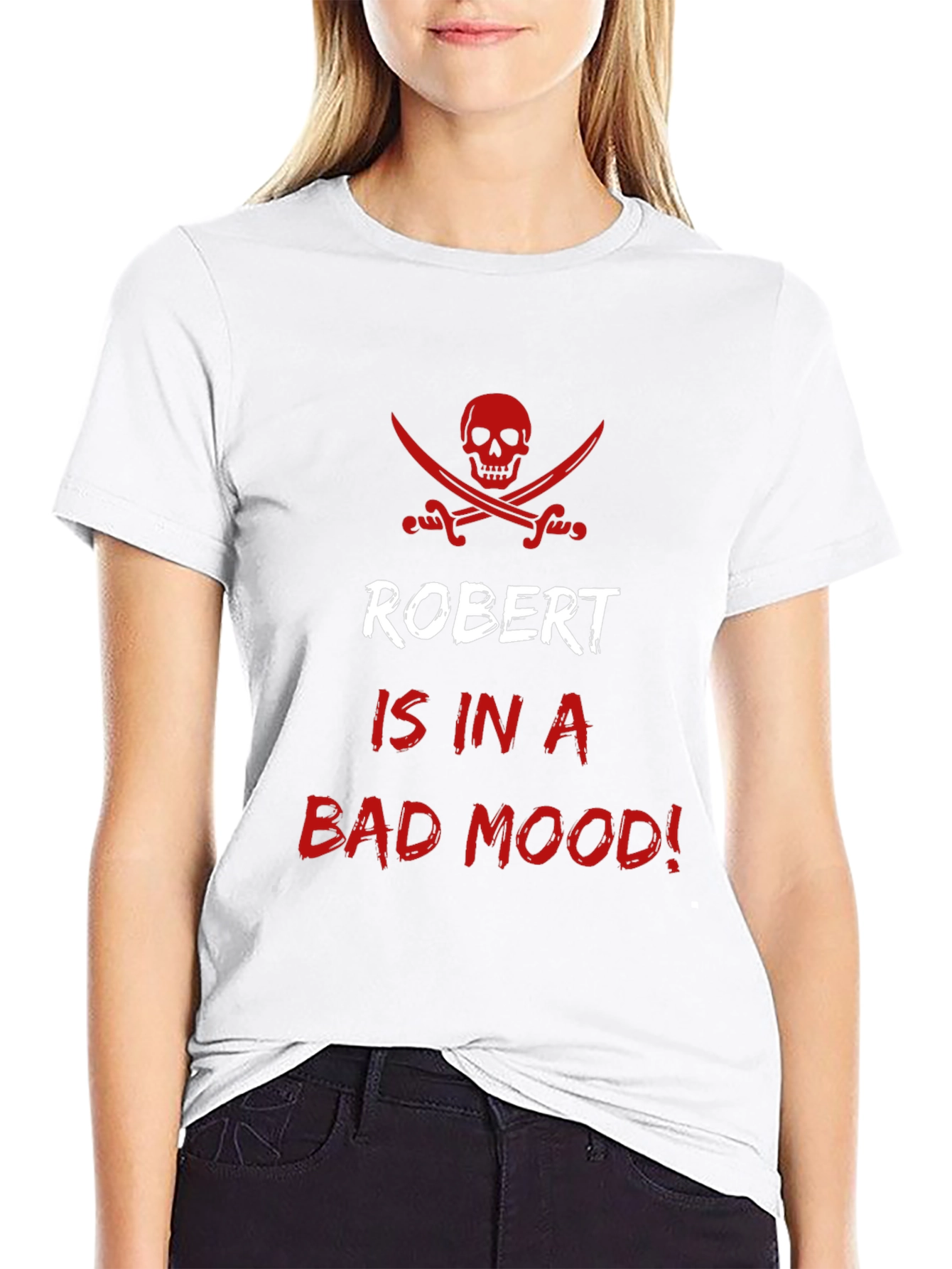Robert Bad Mood Pirate Skull Graphic T-Shirt