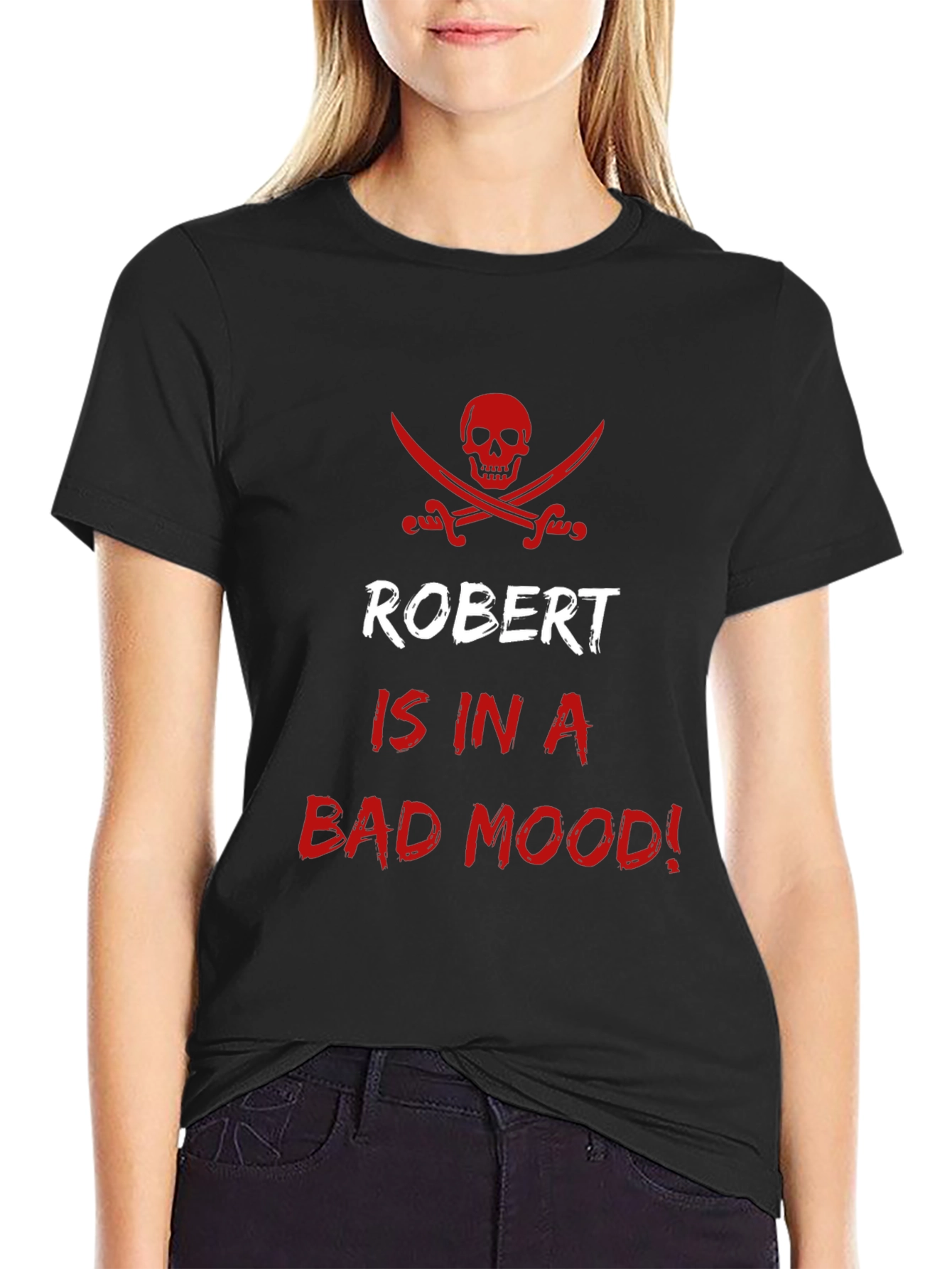 Robert Bad Mood Pirate Skull Graphic T-Shirt