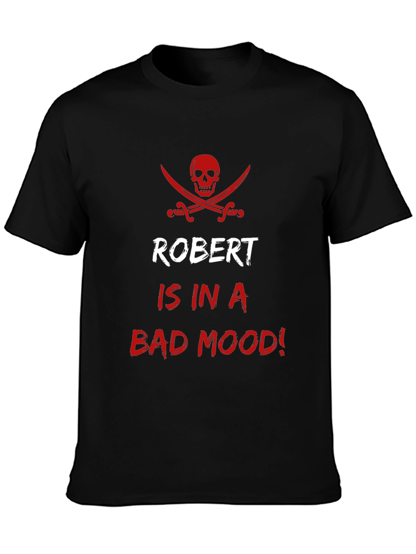 Robert Bad Mood Pirate Skull Graphic T-Shirt