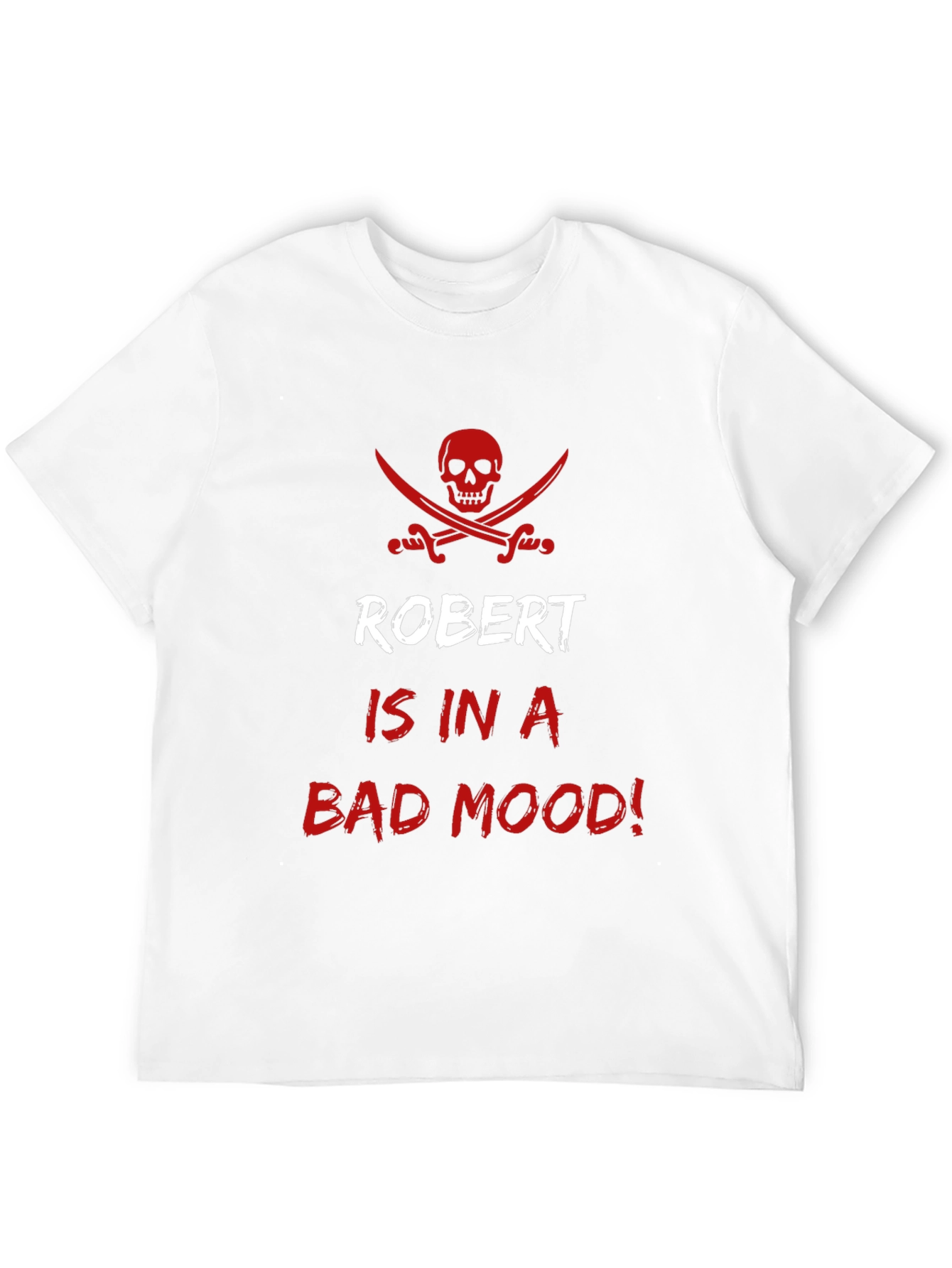 Robert Bad Mood Pirate Skull Graphic T-Shirt