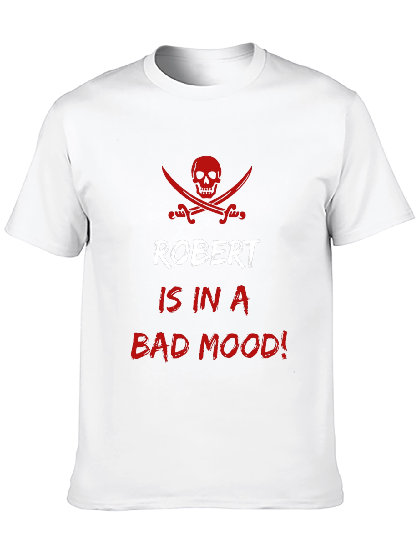 Robert Bad Mood Pirate Skull Graphic T-Shirt
