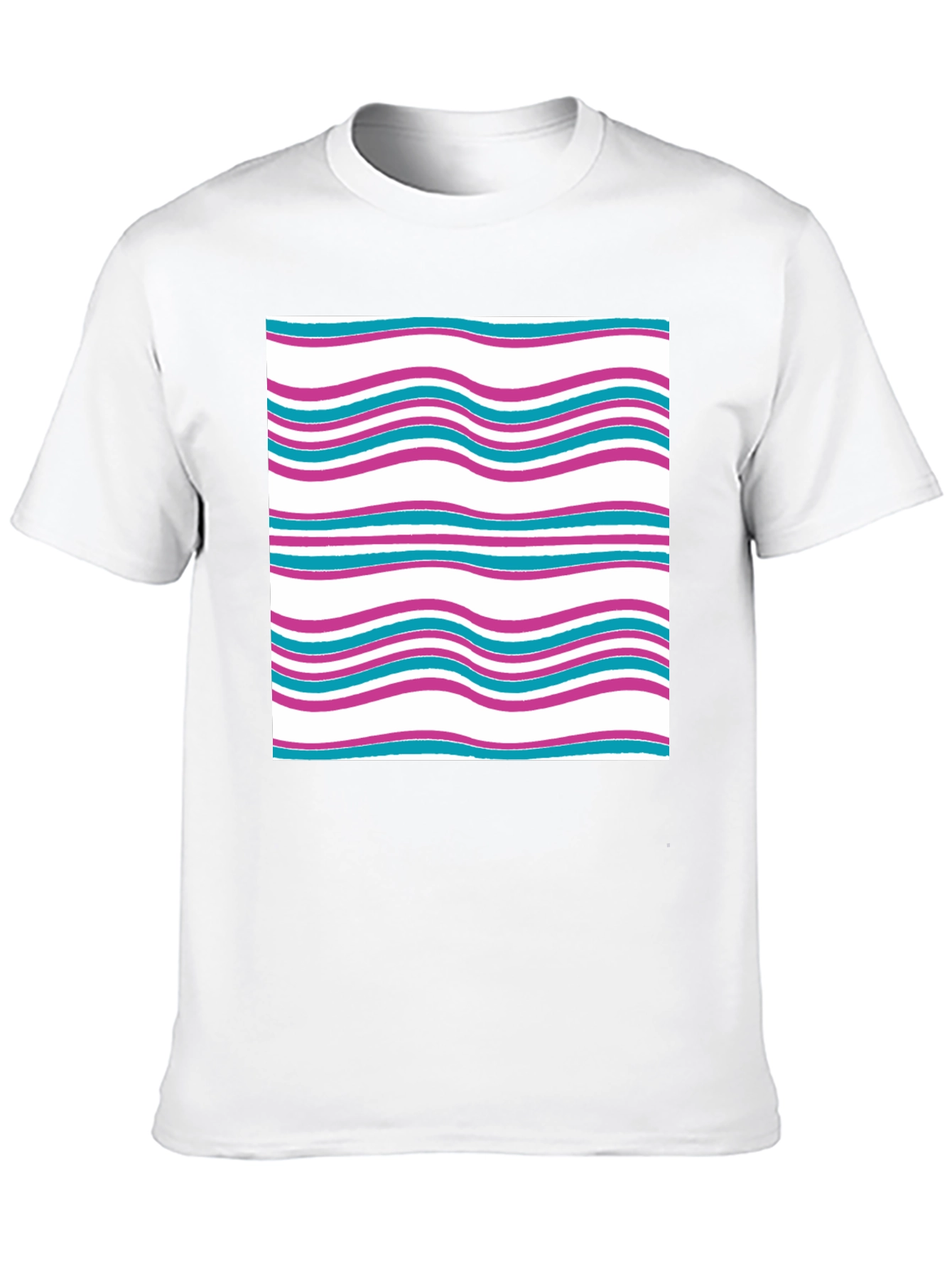 Wavy Line Pattern Tee - Casual Comfort
