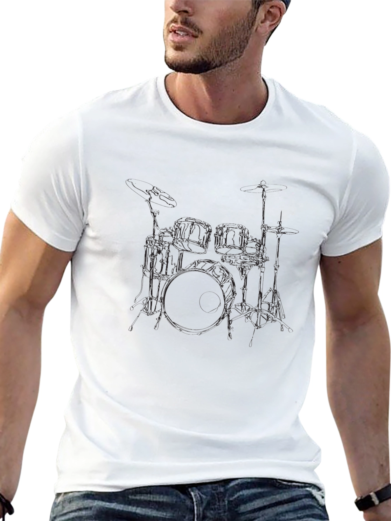 Drum Kit Graphic Black T-Shirt