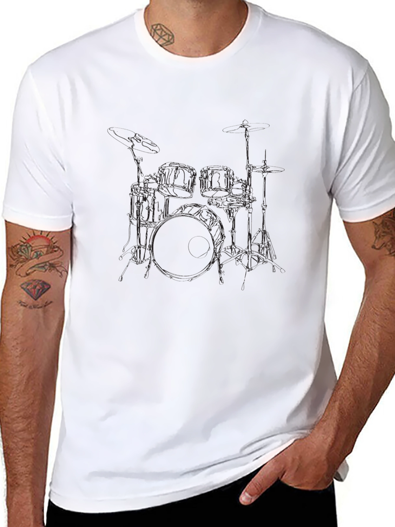 Drum Kit Graphic Black T-Shirt
