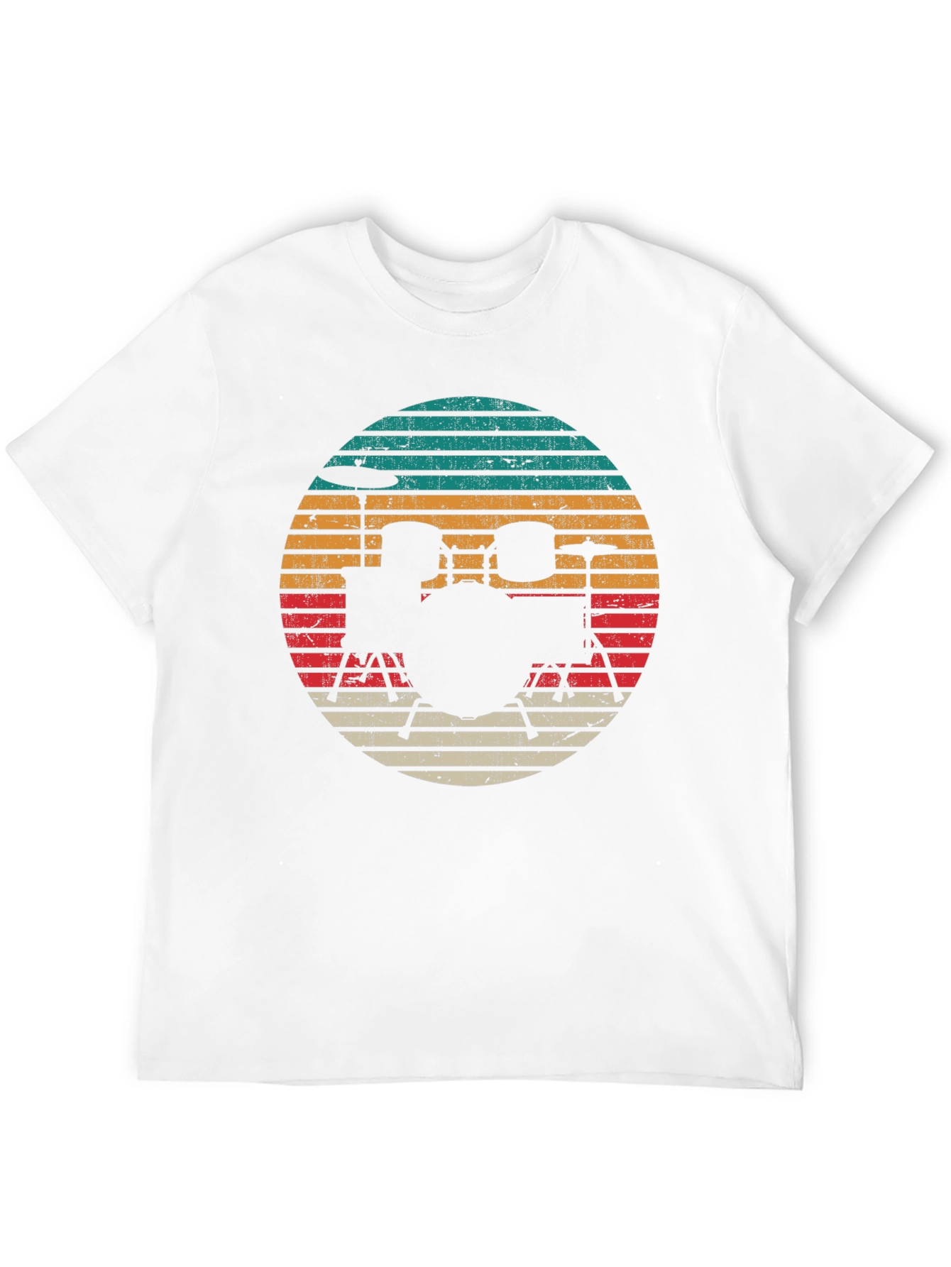Retro Drum Set Graphic Tee - Black