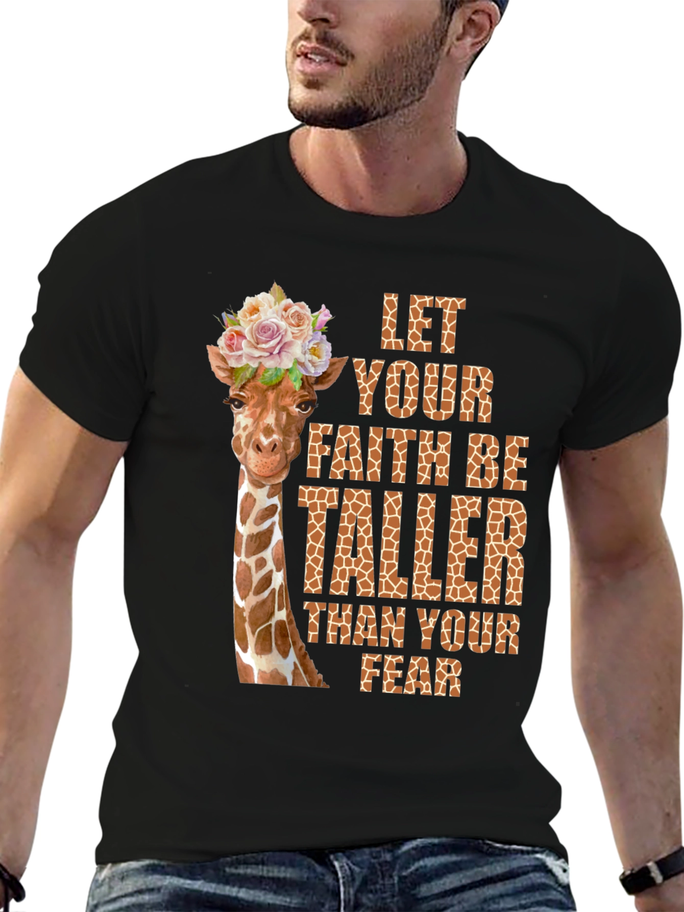 Giraffe Faith Over Fear Graphic Tee