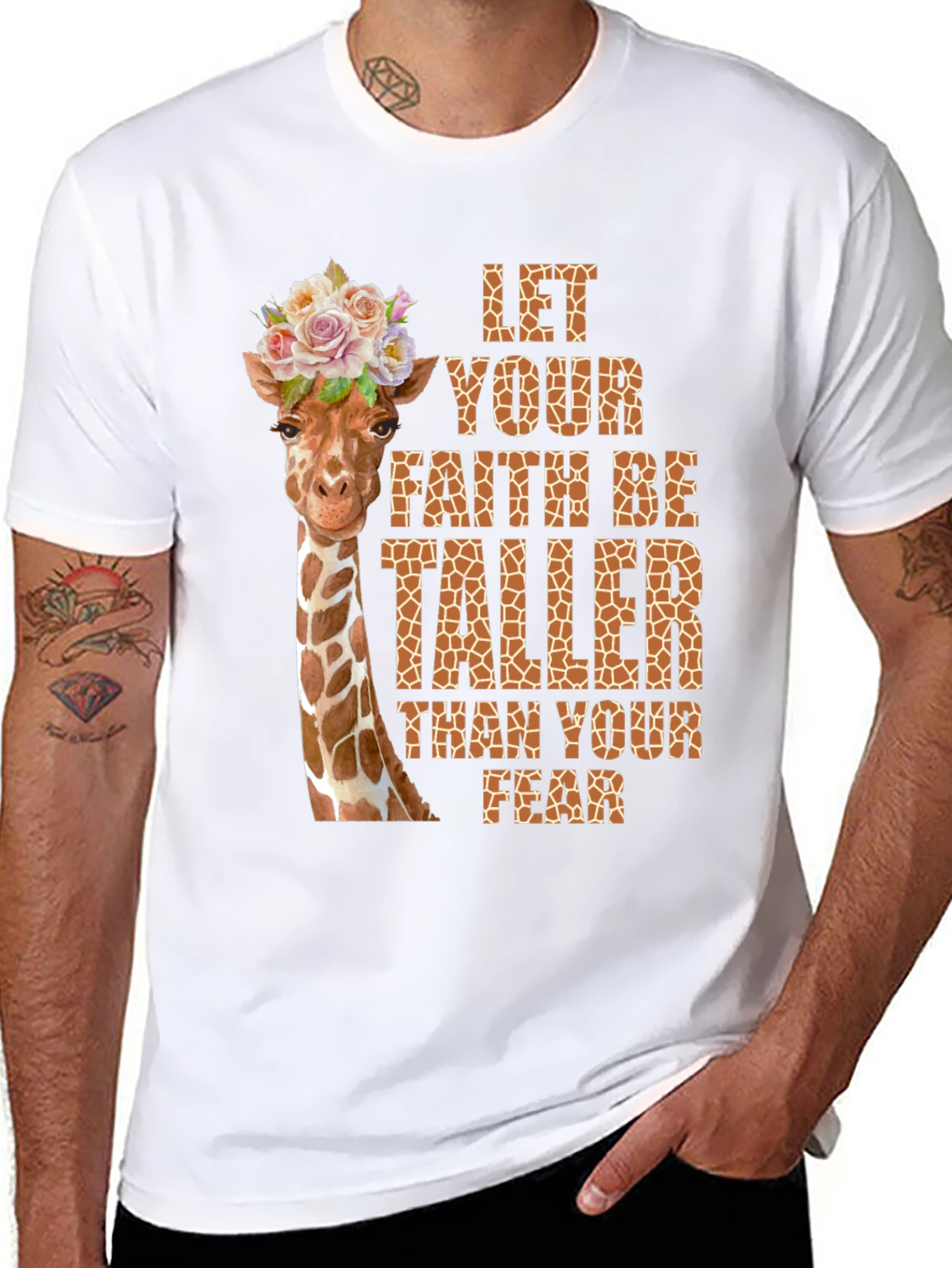 Giraffe Faith Over Fear Graphic Tee