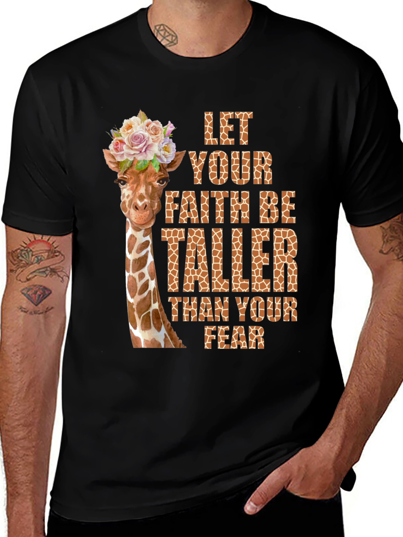 Giraffe Faith Over Fear Graphic Tee