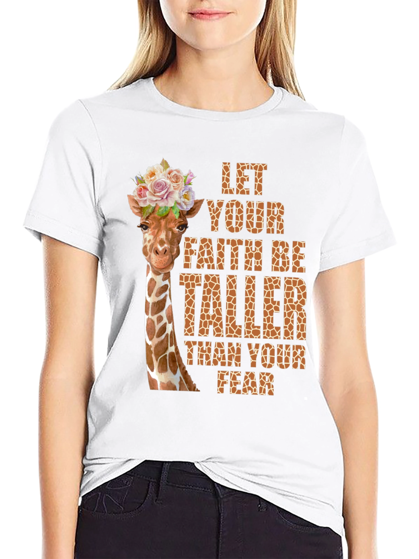 Giraffe Faith Over Fear Graphic Tee