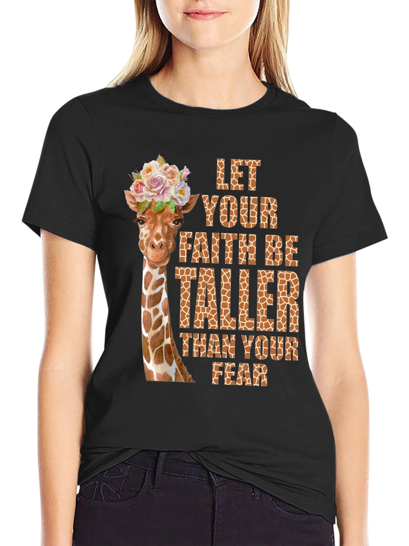 Giraffe Faith Over Fear Graphic Tee