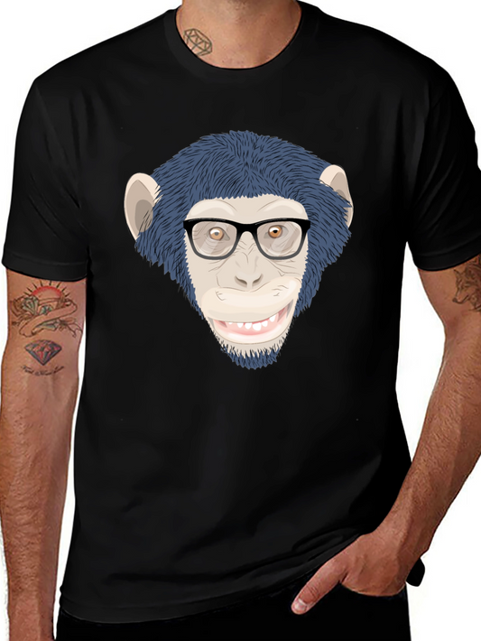 Funny Monkey with Glasses T-Shirt - Unisex